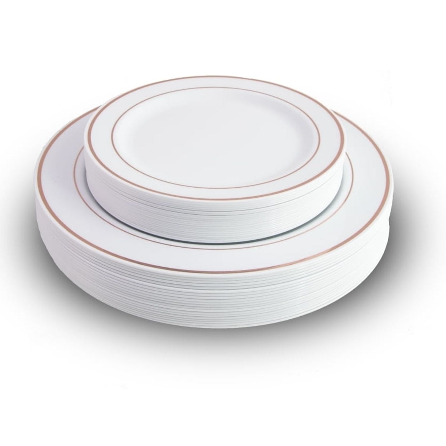 Crown Display Plastic Disposable Dinnerware Set - 60 Pcs - Wedding and Party Plates