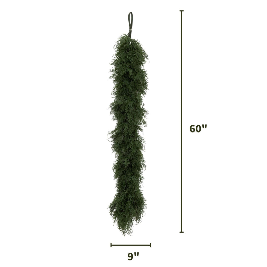 Nearly Natural 60" Decorative Plastic Lush Cedar Garland in Green