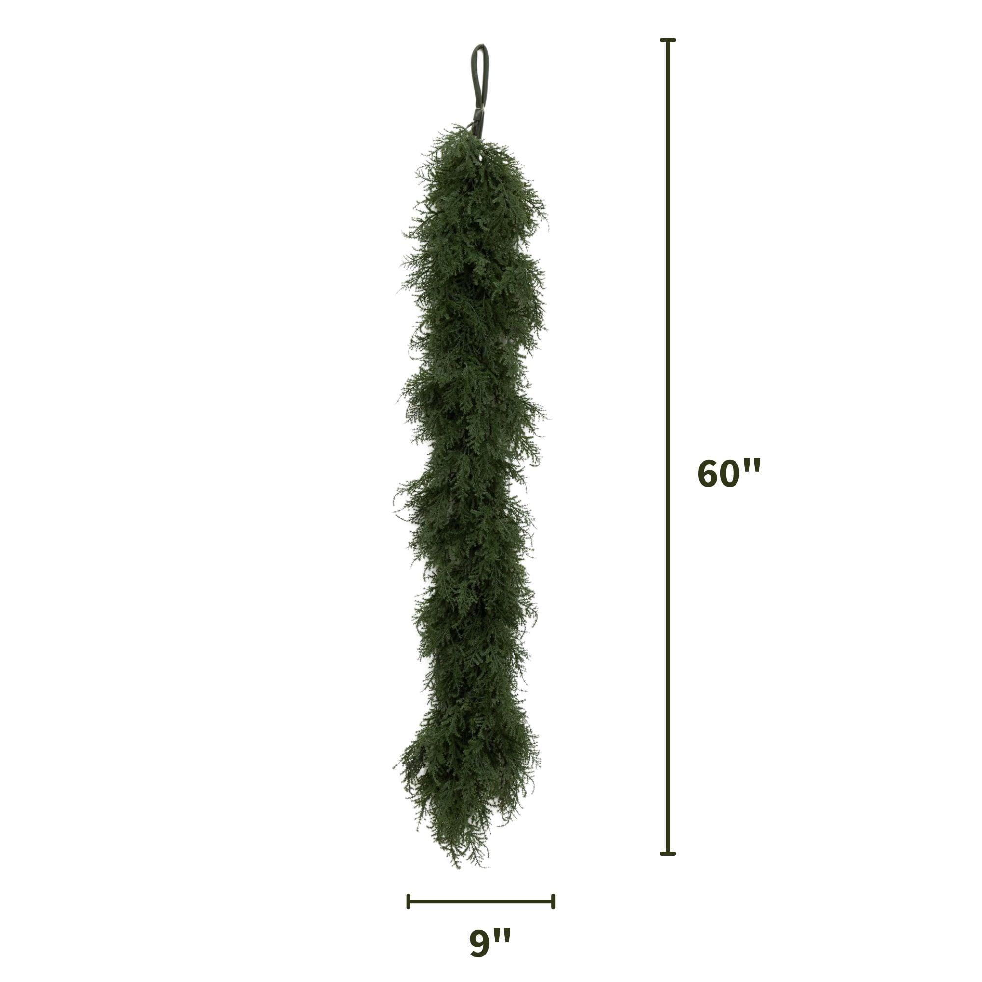 Nearly Natural 60" Decorative Plastic Lush Cedar Garland in Green