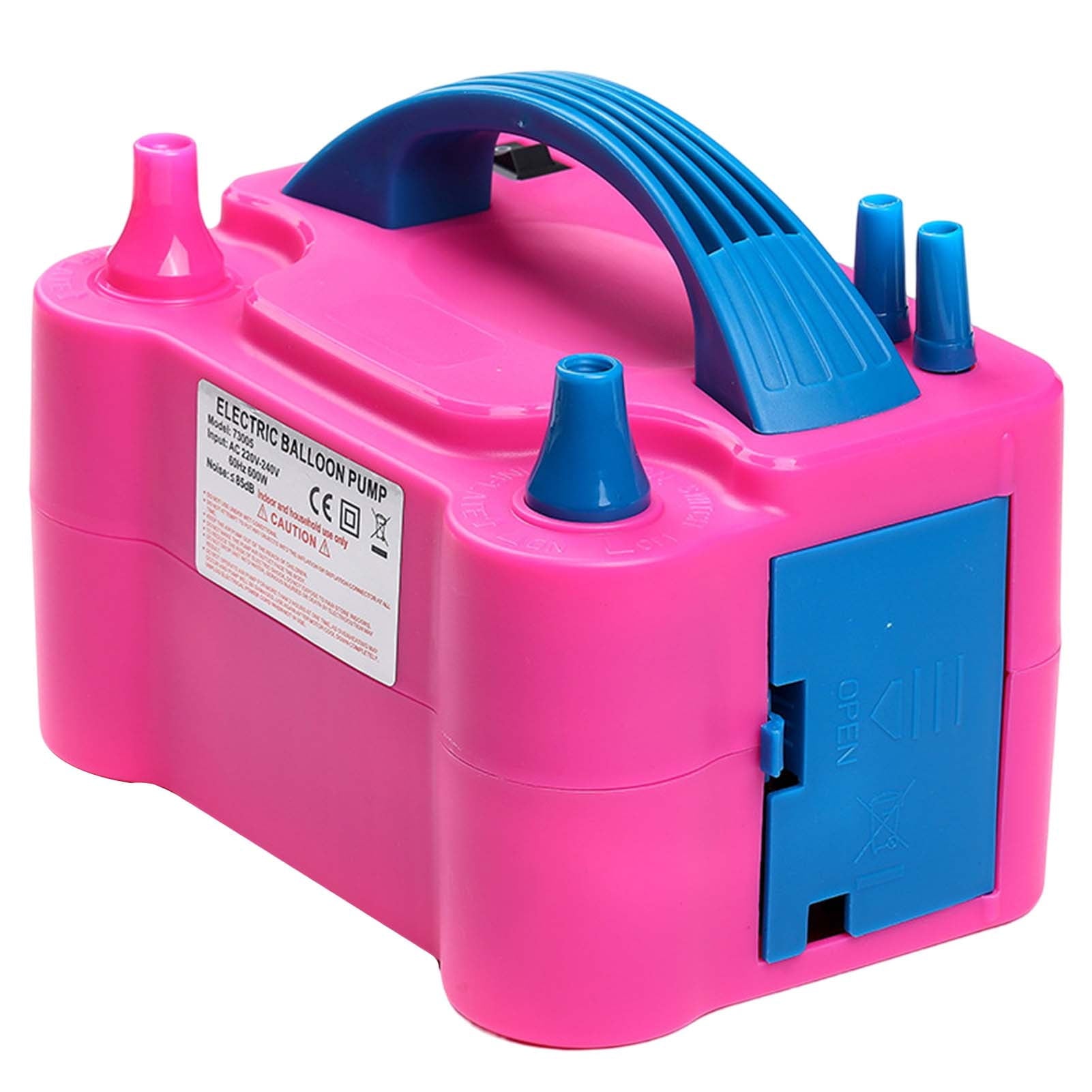 AOJA 1 Set Inflator Pump Portable Handle Double Holes Multiple Air Nozzles Labor-saving Save Time US Plug Electric Balloon Machine Home Supply