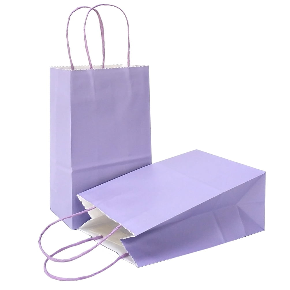 AZOWA Navy Gift Bags Small Kraft Paper Bags with Handles (5 x 3.1 x 8.2 in, Navy Blue Color, 50 Pcs)