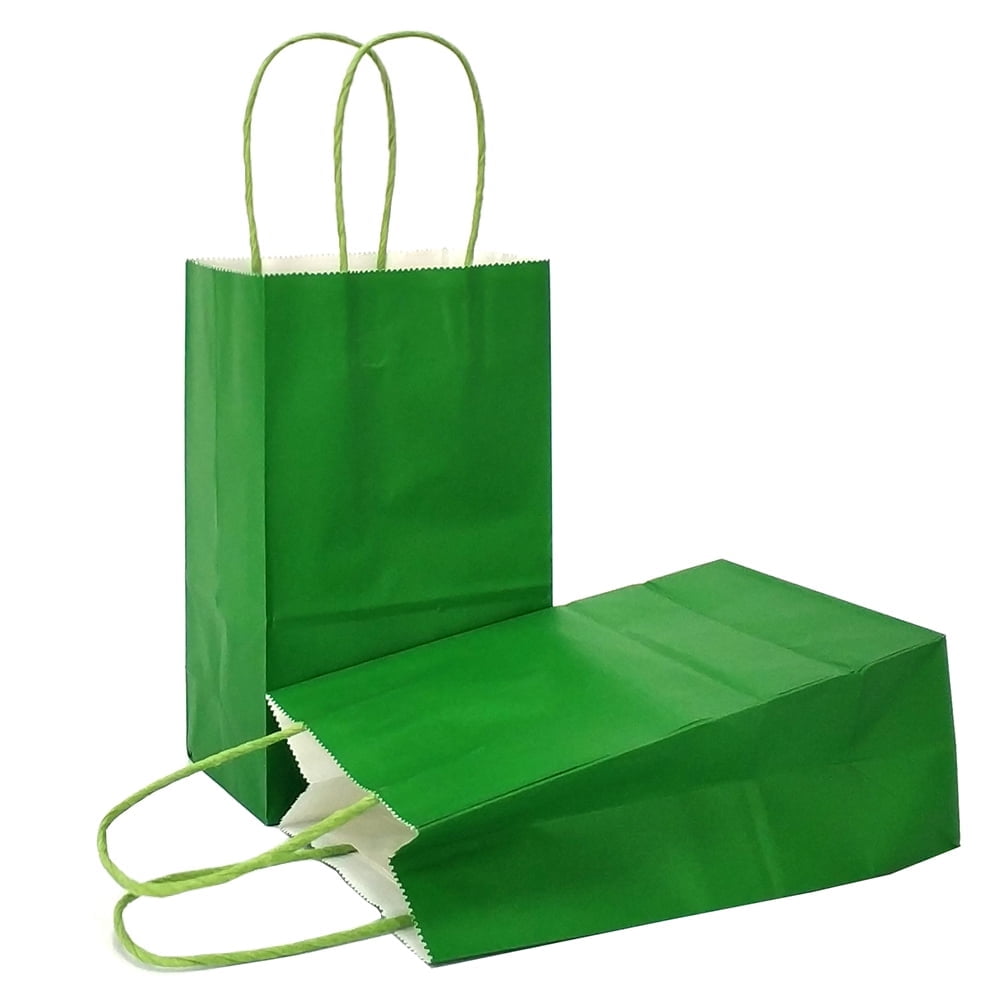 AZOWA Navy Gift Bags Small Kraft Paper Bags with Handles (5 x 3.1 x 8.2 in, Navy Blue Color, 50 Pcs)