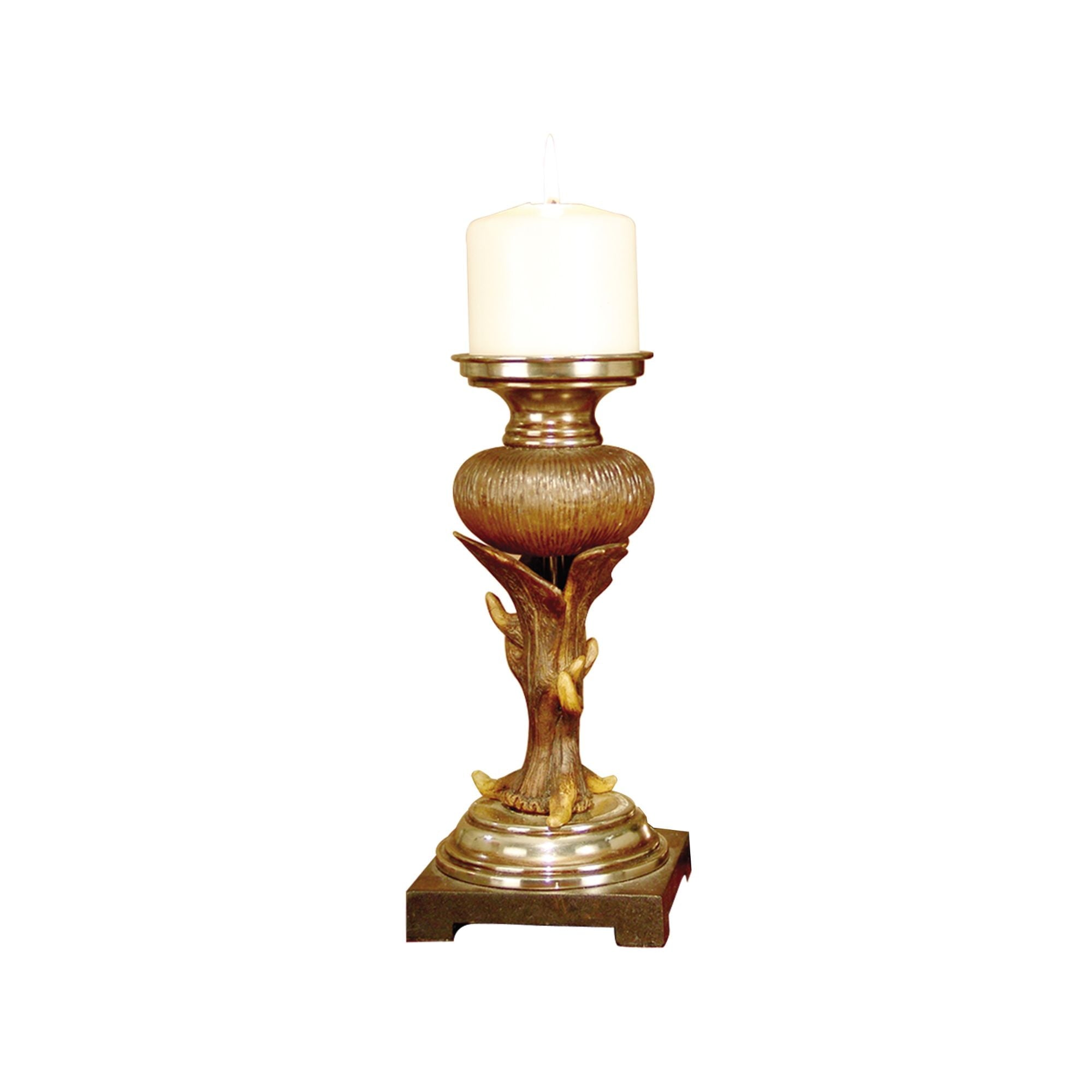 Art Glass Designs Set of 2 Rutherford Pillar Candle Holders 10"