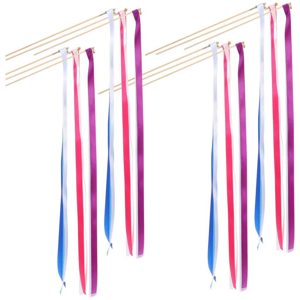 BESTONZON 30pcs Party Celebration Ribbon Sticks for Reception Supplies with Wood Material