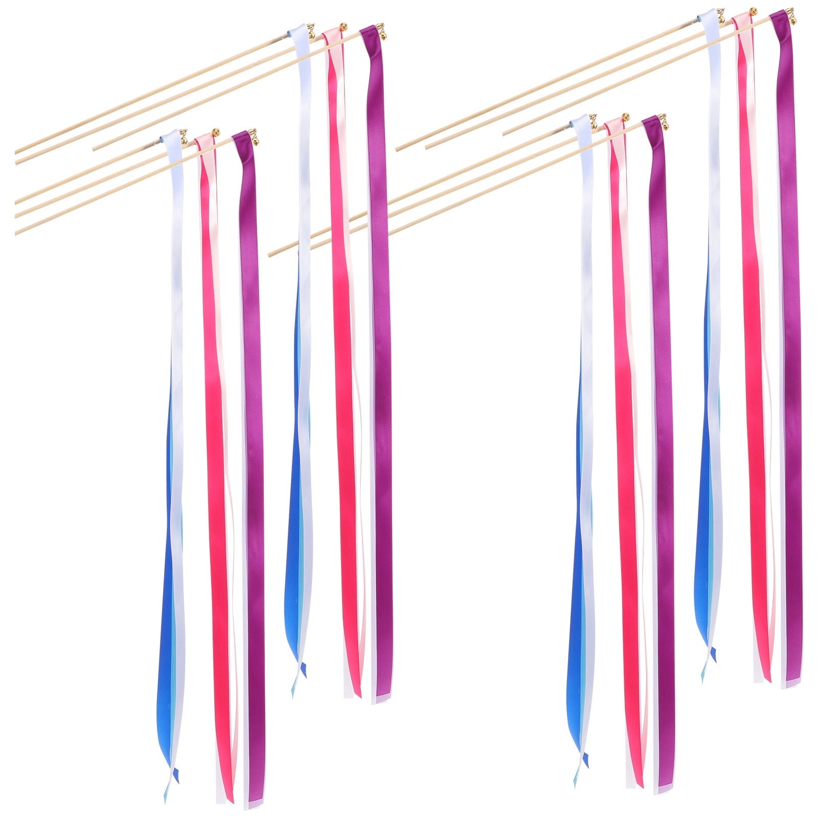 BESTONZON 30pcs Party Celebration Ribbon Sticks for Reception Supplies with Wood Material