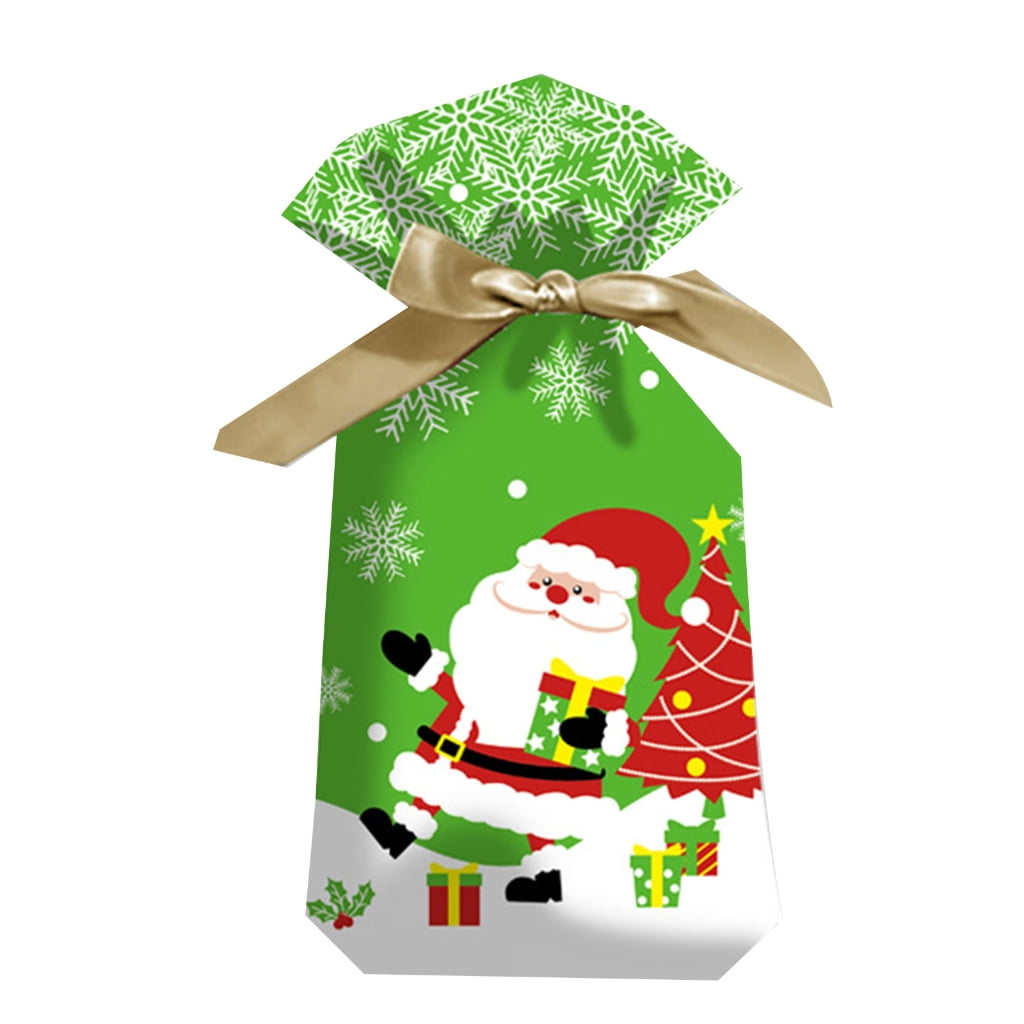 BYDOT Christmas Gift Bag 50Pcs with Drawstring Wedding Birthday New Year Gift