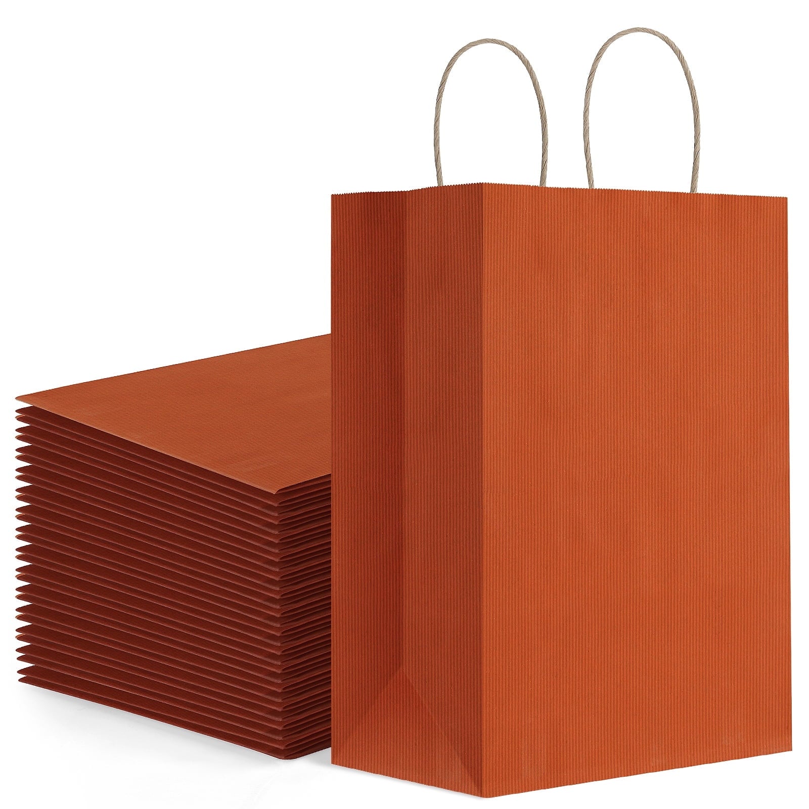 BagDream 100 Pack Red Gift Bags with Handles Medium Paper Treat Bags for Birthday, Christmas, Valentine's Day & Wedding, 8x4.25x10.5inches
