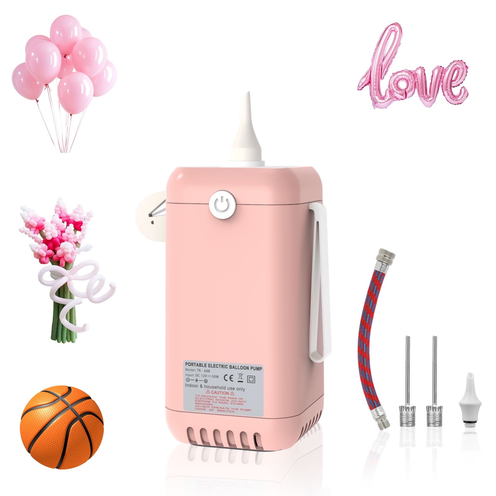 Balloon Pump Electric Air Pump for Long Balloon,260/160 Balloon Inflator Pump Electric for Foil Twisty Animal Balloons Basketball