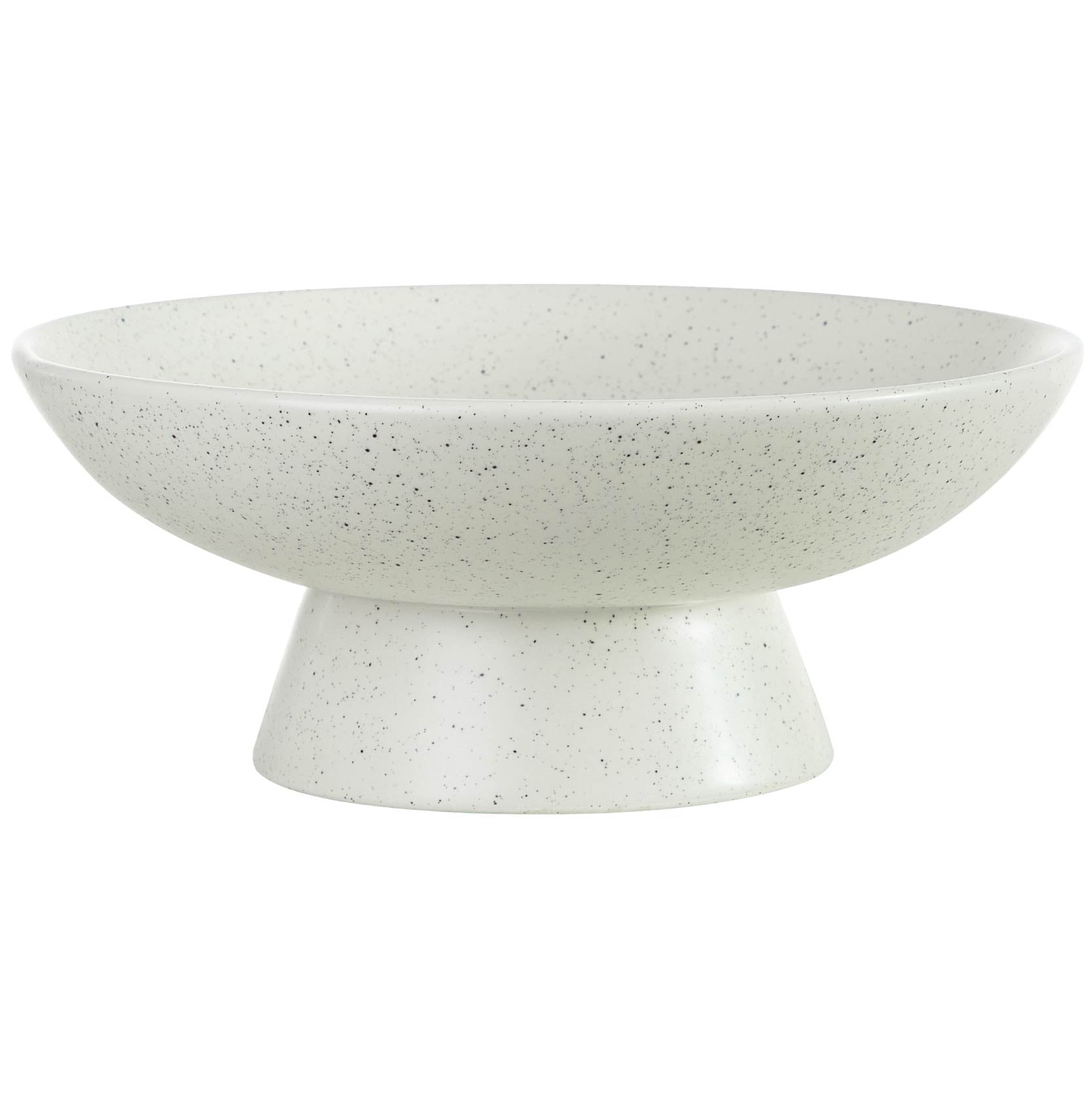 Beautiful 12" Round Speckled White Ceramic Bowl by Drew Barrymore