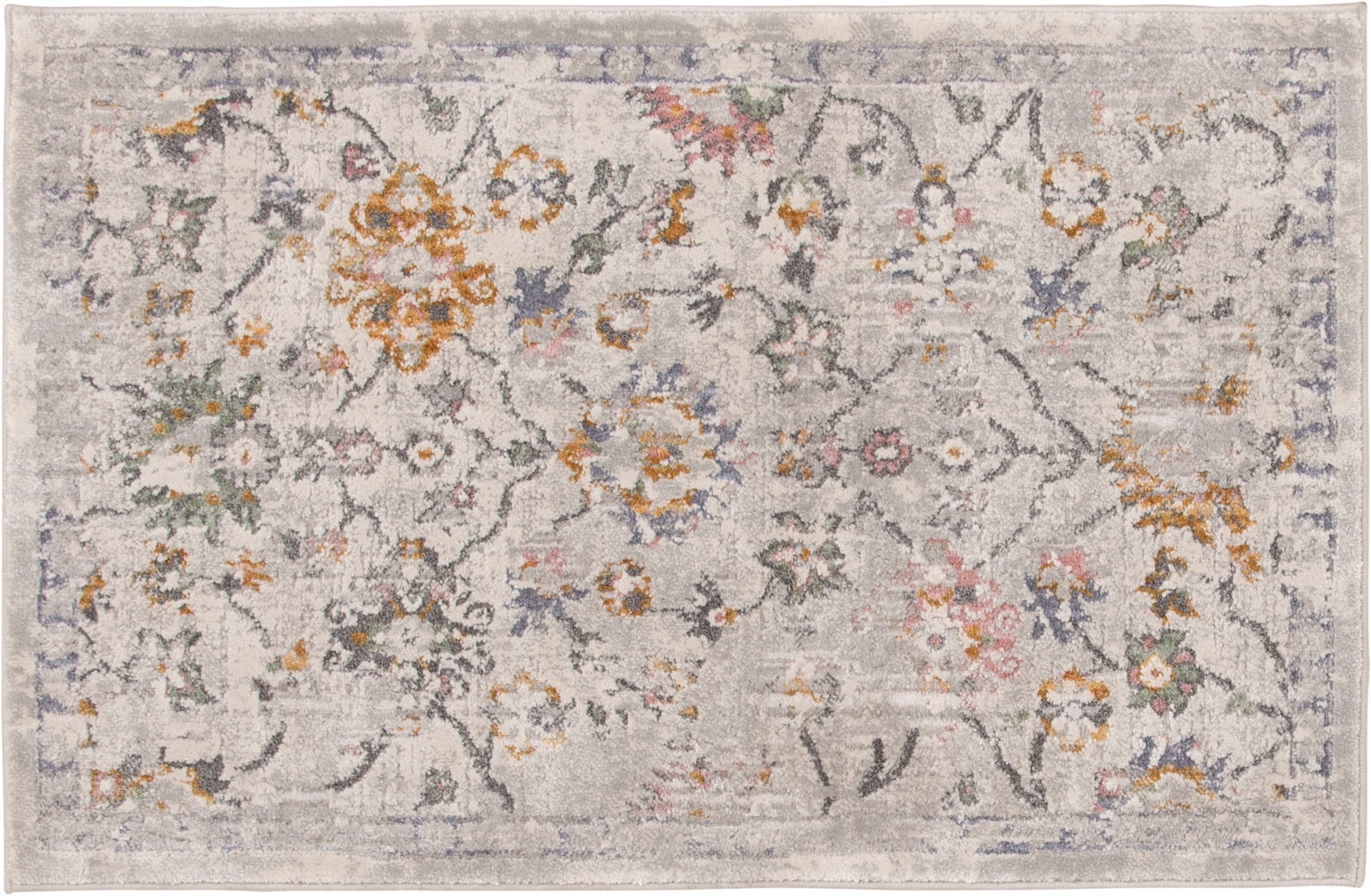 Better Homes & Gardens Persian Blooms Silver Indoor Area Rug, 5' x 7'