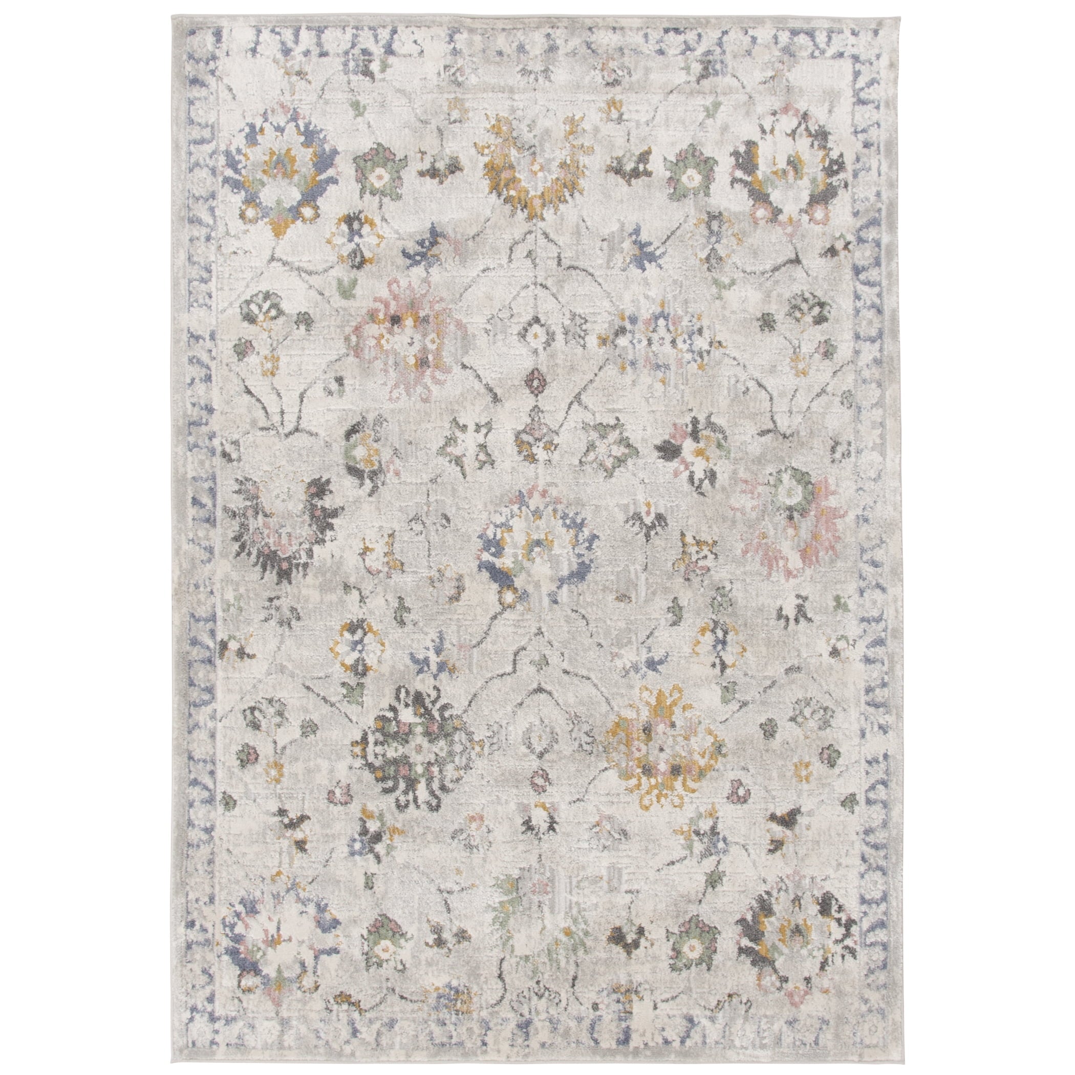 Better Homes & Gardens Persian Blooms Silver Indoor Area Rug, 5' x 7'