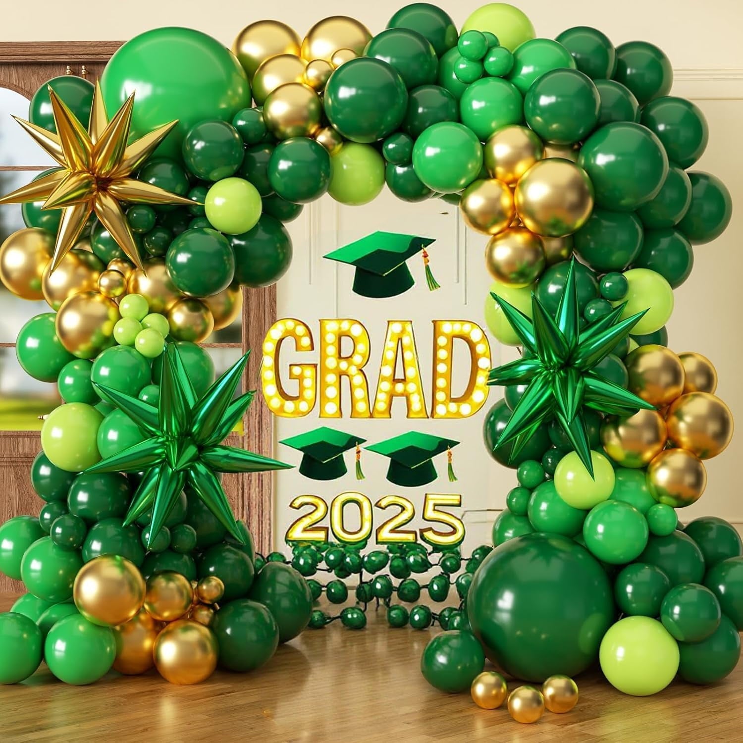 Black and Gold Balloons Garland Arch Kit, Black Gold Confetti Balloons for Class 2025 Graduation Grad Party Decorations Birthday Retirement Prom Bachelorette Pool Party Anniversary Decorations