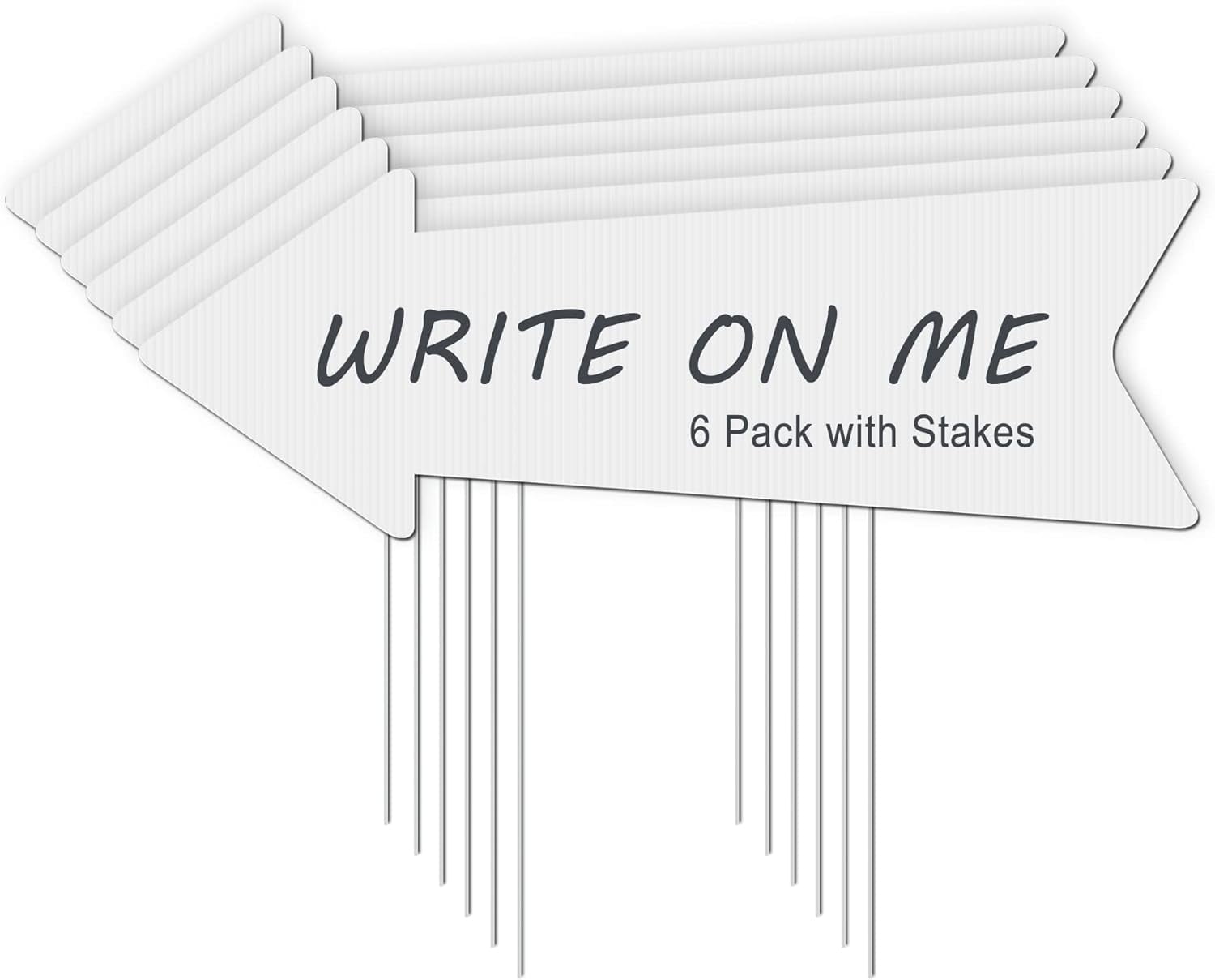 Blank Arrow Signs with Stakes 15 Pack 17 x 6 Inches Wedding Directional Yard Signs with Stakes, This Way Arrow Yard Signs Birthday Party Signs Arrow