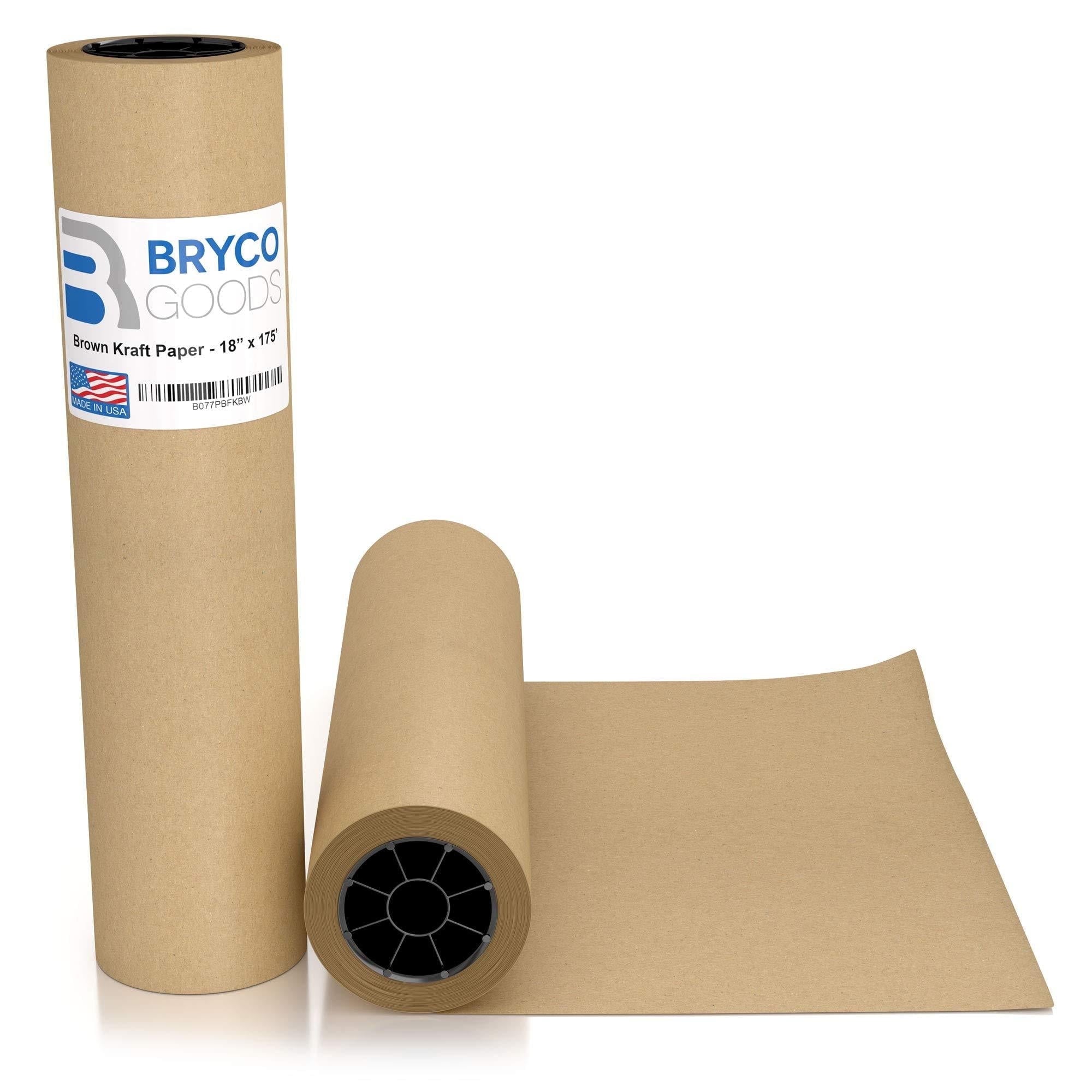 Bryco Goods (Pack of 2) Brown Kraft Paper Rolls - 18 Inch x 100 Feet - Moving Supplies, Gift Wrapping, Arts & Crafts, Bulletin Board, Packing Paper – USA Made