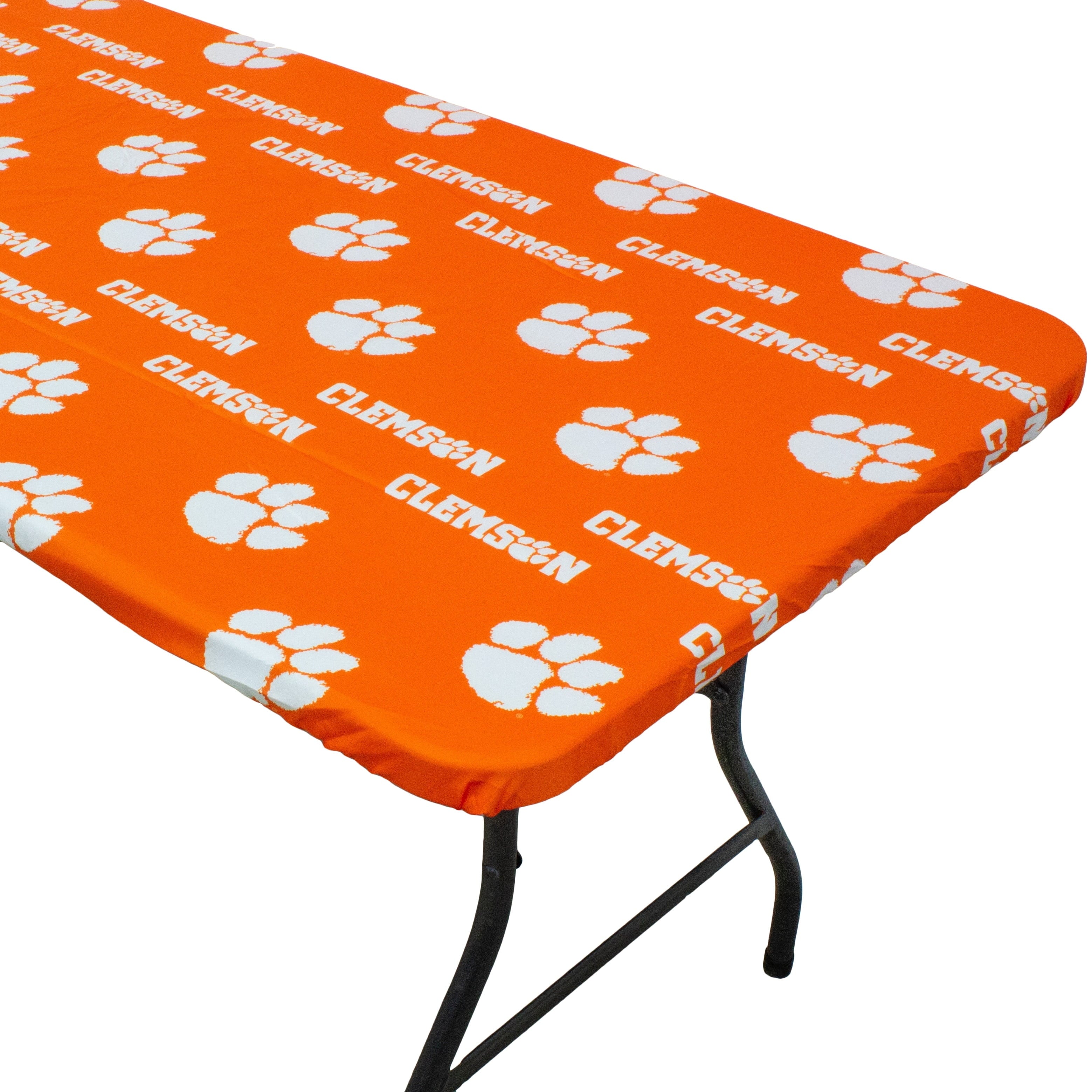 Clemson Tigers Tailgate Fitted Tablecloth, 72" x 30", 6 ft table - 72" x 30", 6 ft table