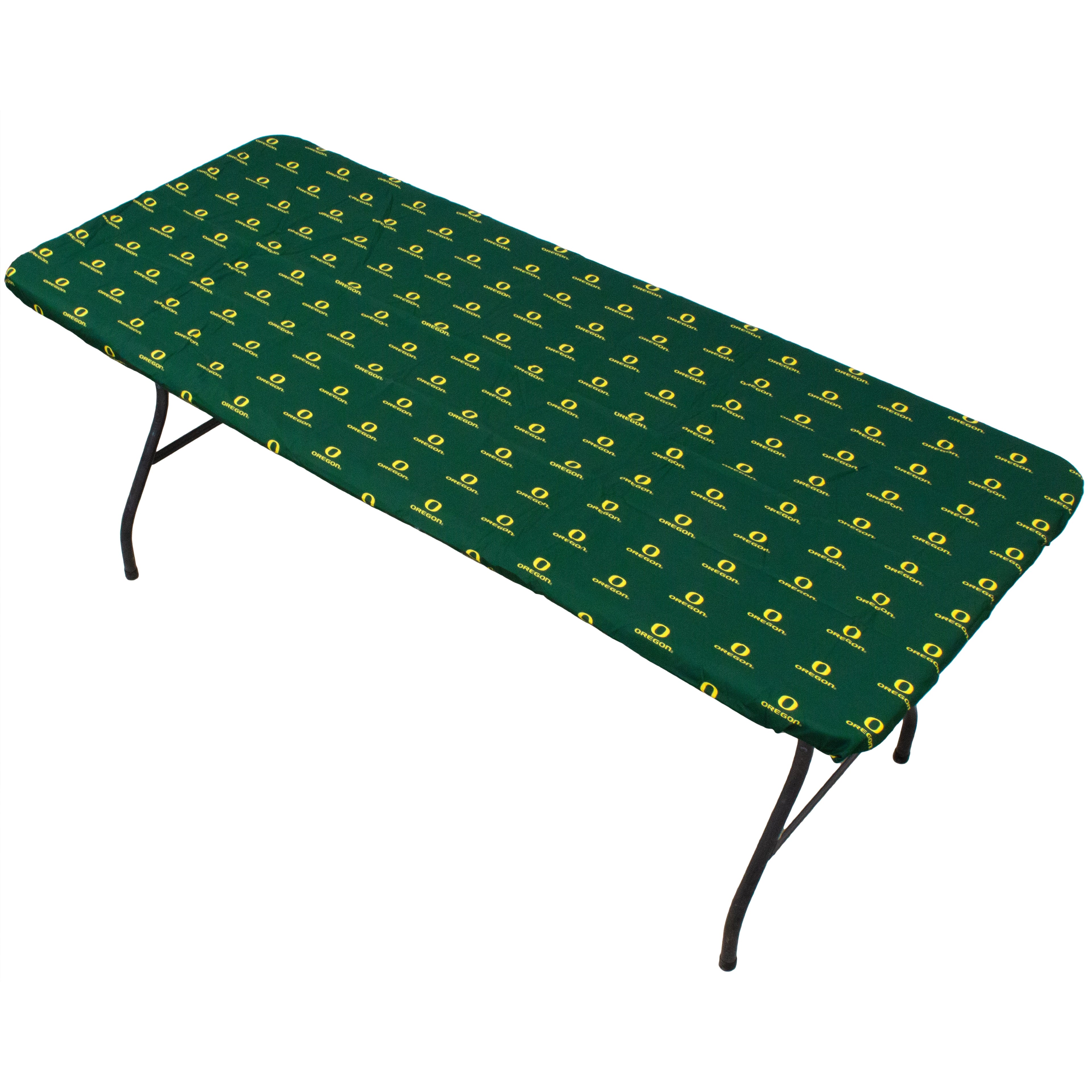 College Covers Oregon Ducks Tailgate Fitted Tablecloth, 96" x 30", 8 ft Table Cover