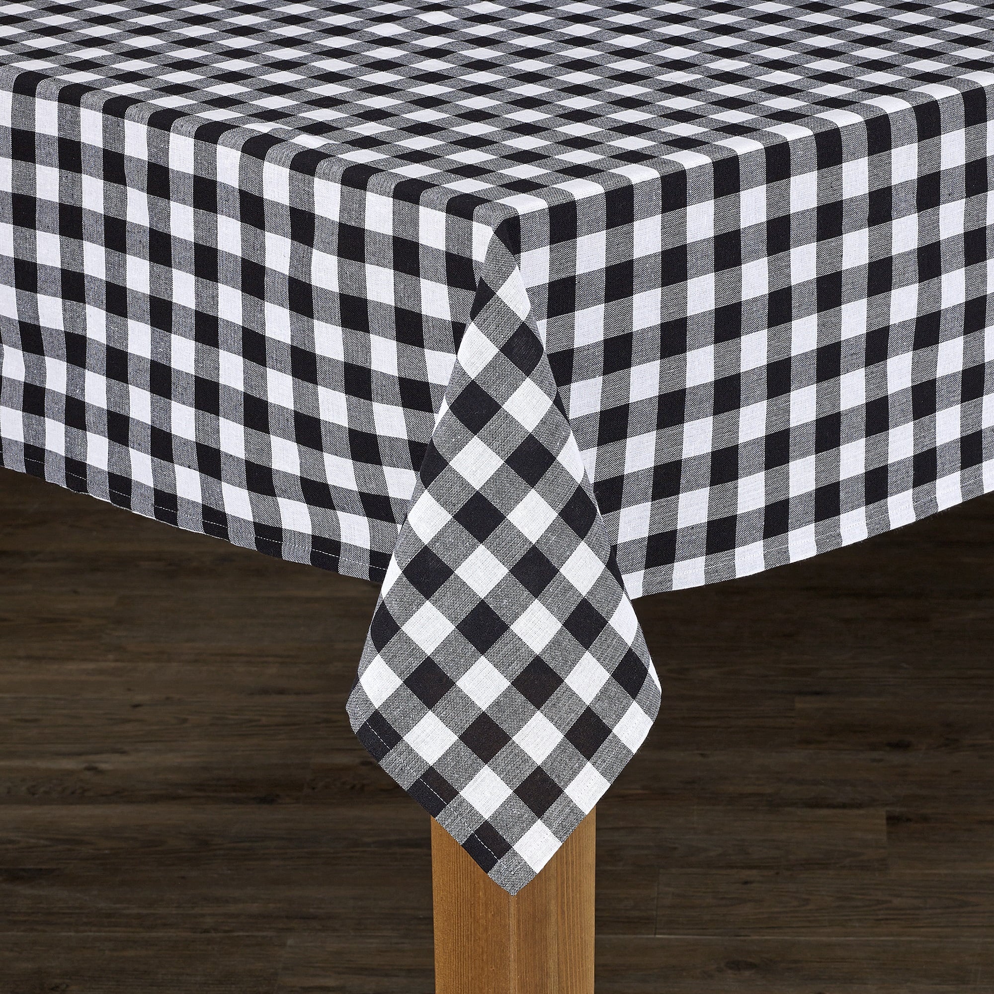Conventry Black Buffalo Check 100% Cotton Tablecloth 60"X104"