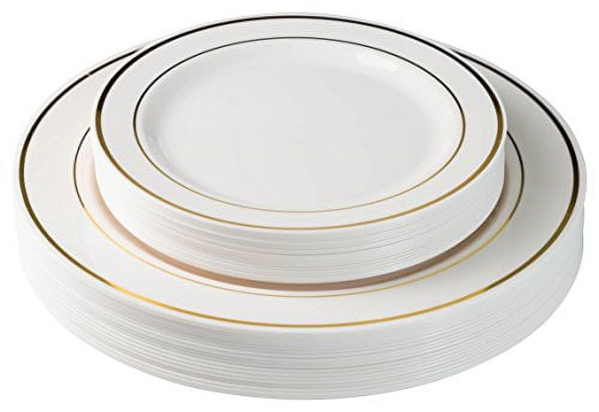 Crown Display Plastic Disposable Dinnerware Set - 60 Pcs - Wedding and Party Plates