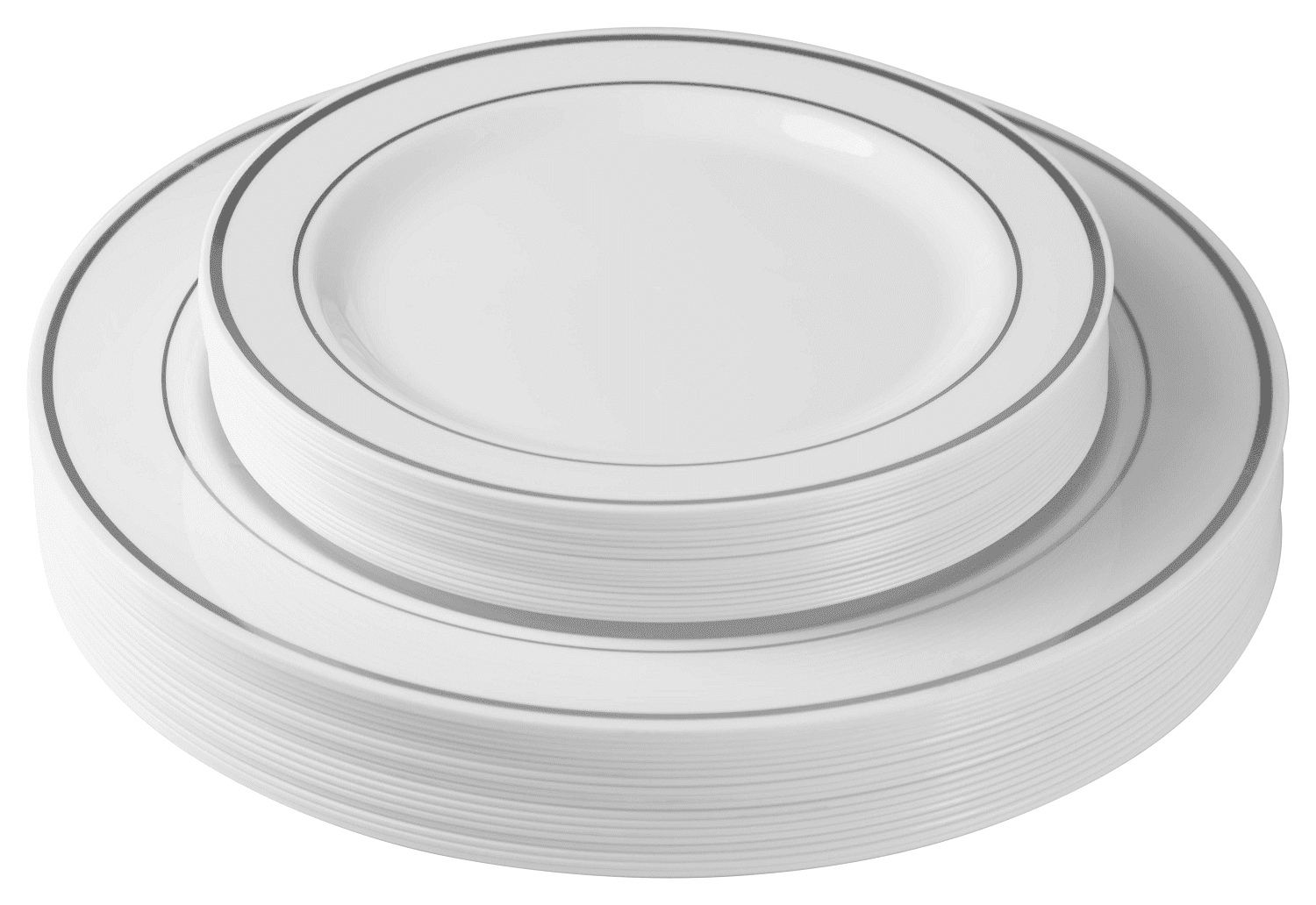 Crown Display Plastic Disposable Dinnerware Set - 60 Pcs - Wedding and Party Plates