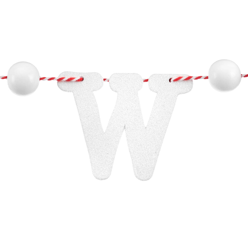 DEMDACO Let It Snow Red and Green 65 Inch Wood and Polyester Beaded Christmas Garland