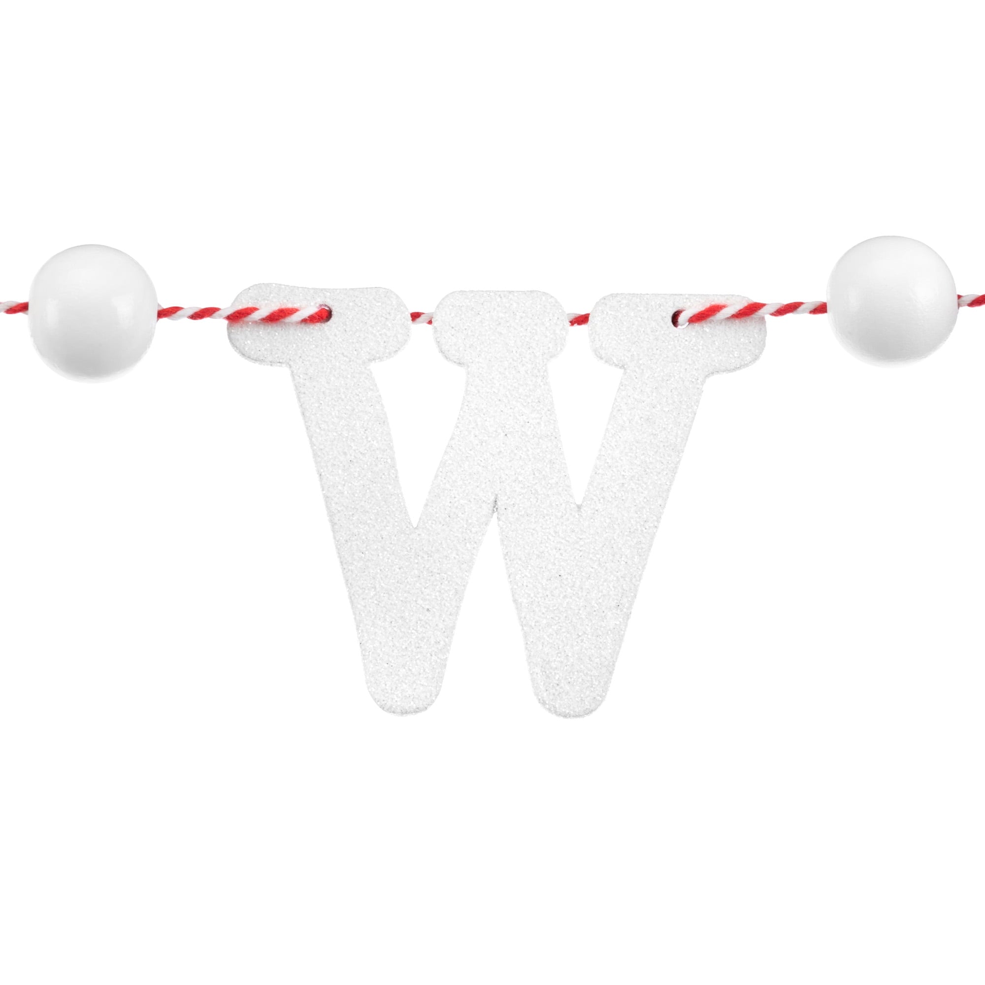 DEMDACO Let It Snow Red and Green 65 Inch Wood and Polyester Beaded Christmas Garland