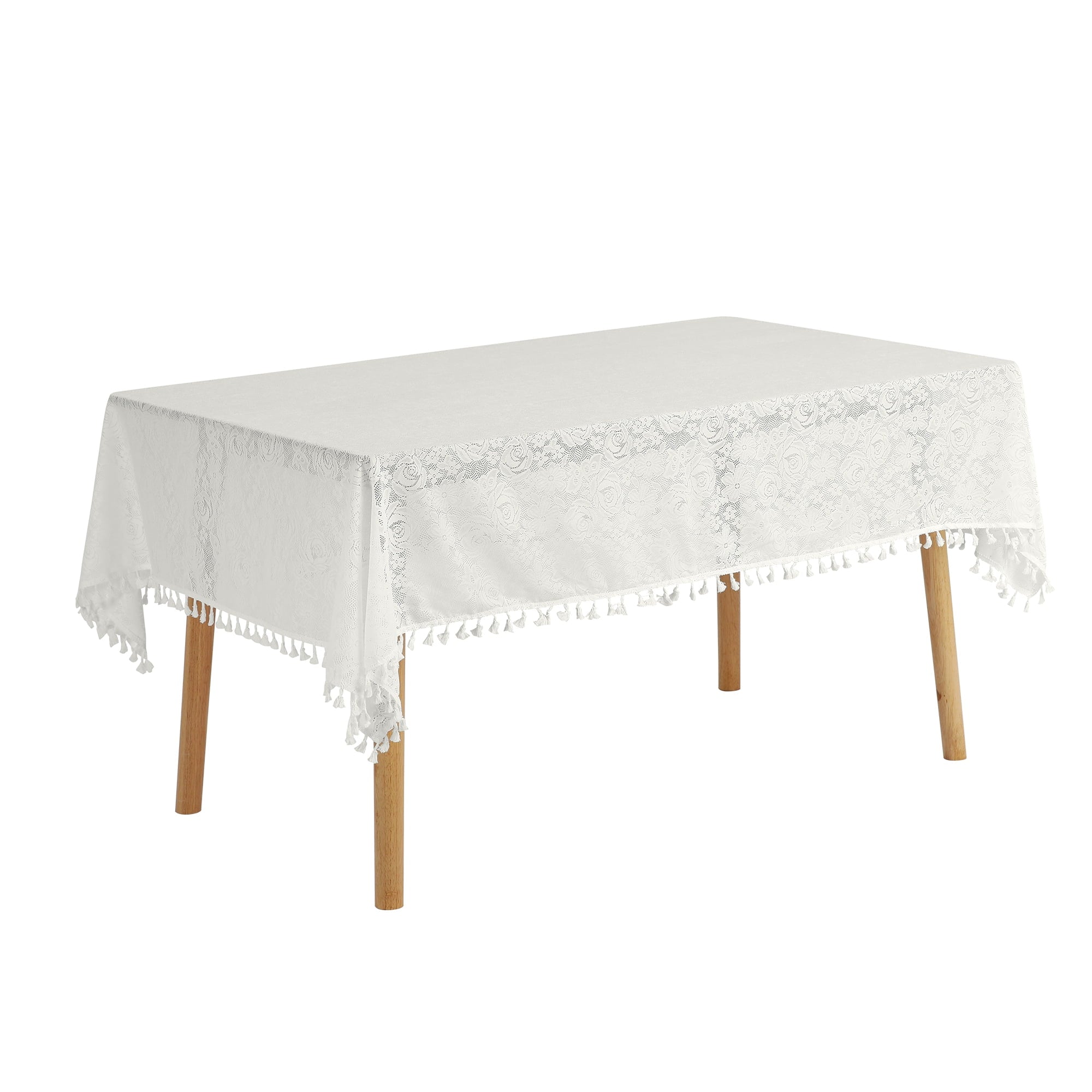 REGALWOVEN Uxcell Rectangle Tablecloth, Table Cloth with Tassels Wrinkle Free Table Cover, for Kitchen, Dinner, Party Colorful 53x79 Inch