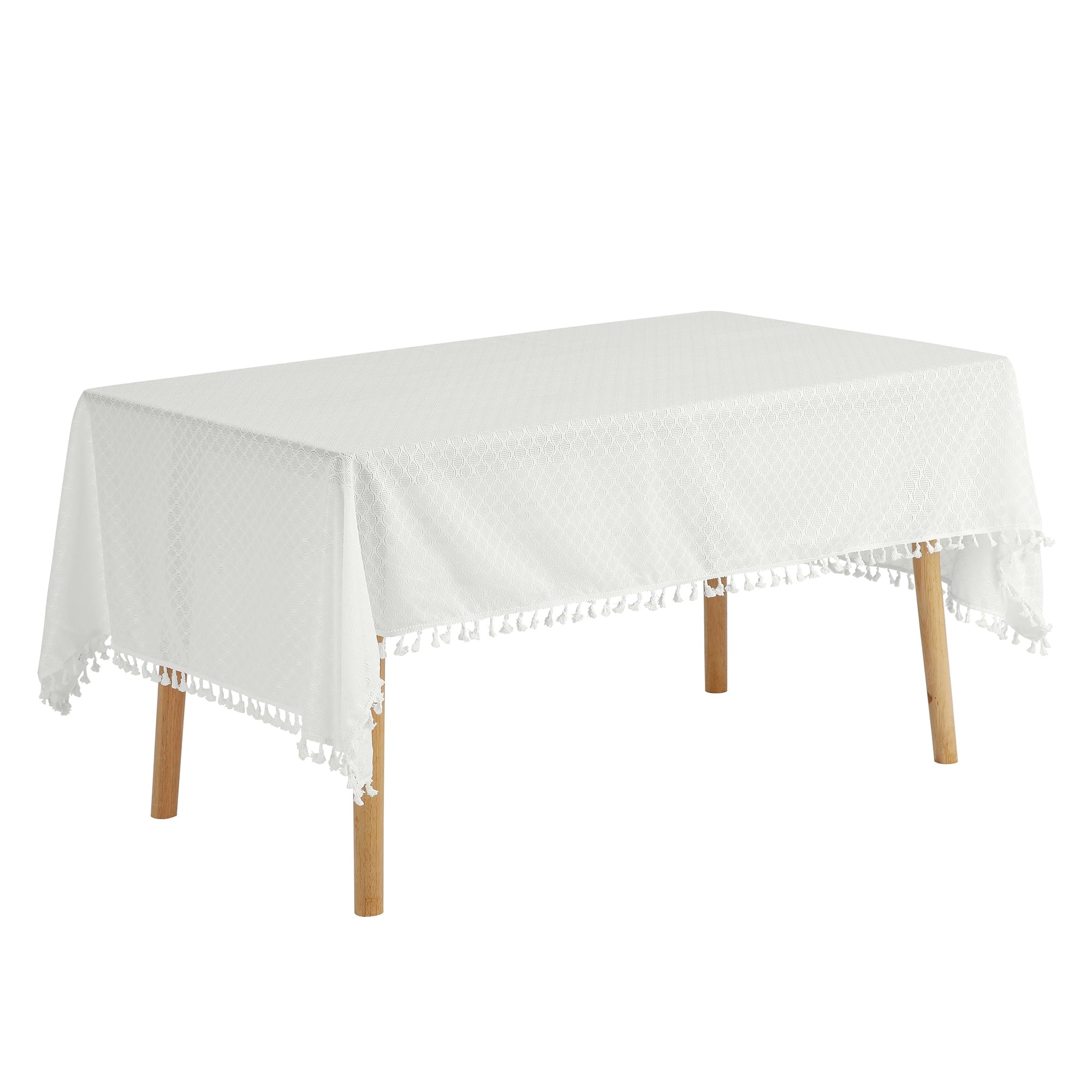 REGALWOVEN Uxcell Rectangle Tablecloth, Table Cloth with Tassels Wrinkle Free Table Cover, for Kitchen, Dinner, Party Colorful 53x79 Inch