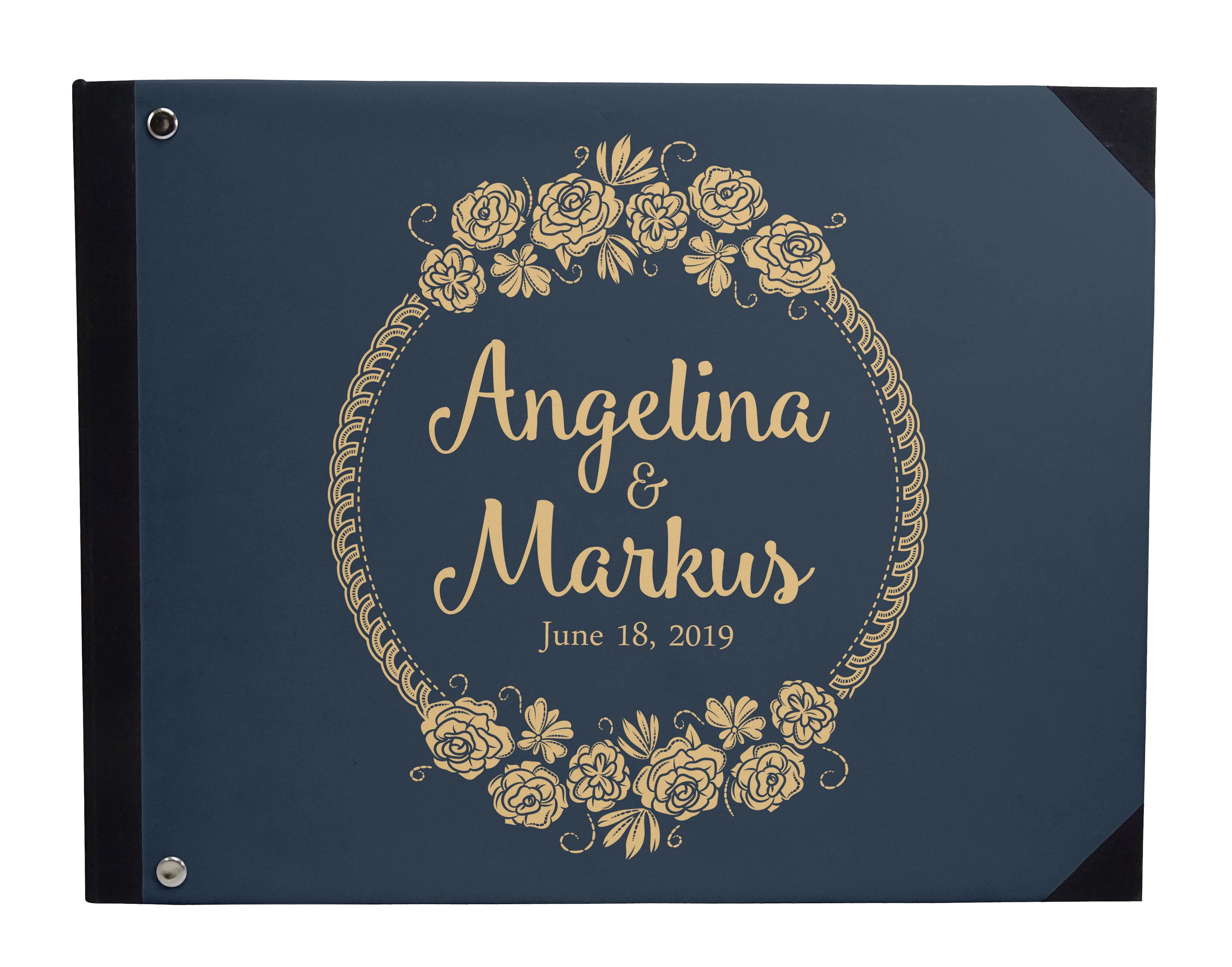 Darling Souvenir White Hanging Heart Wedding Guest Book Hardbound Guest Sign-In Book Guest Registry Guestbook-9 x 12 Inches