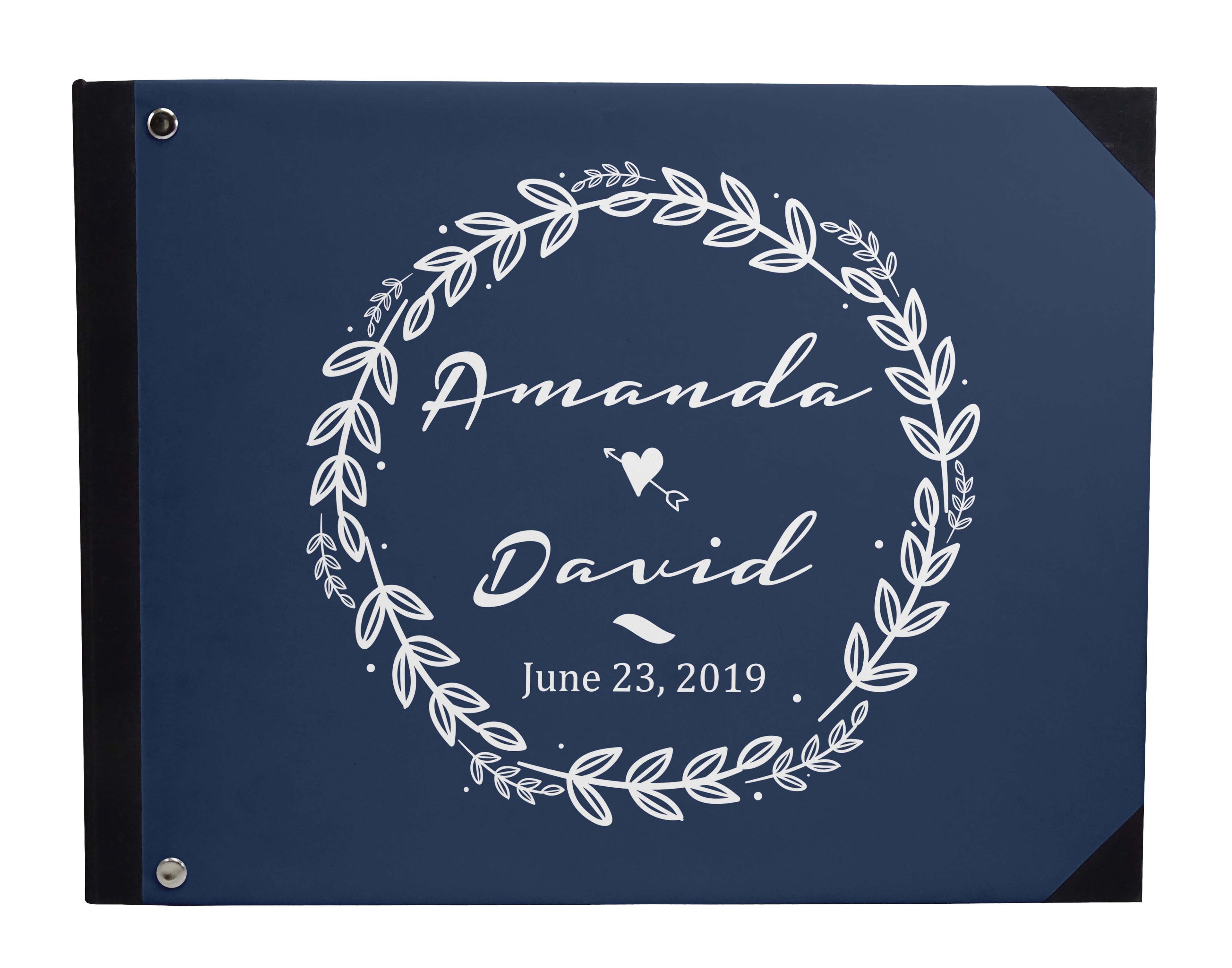 Darling Souvenir White Hanging Heart Wedding Guest Book Hardbound Guest Sign-In Book Guest Registry Guestbook-9 x 12 Inches