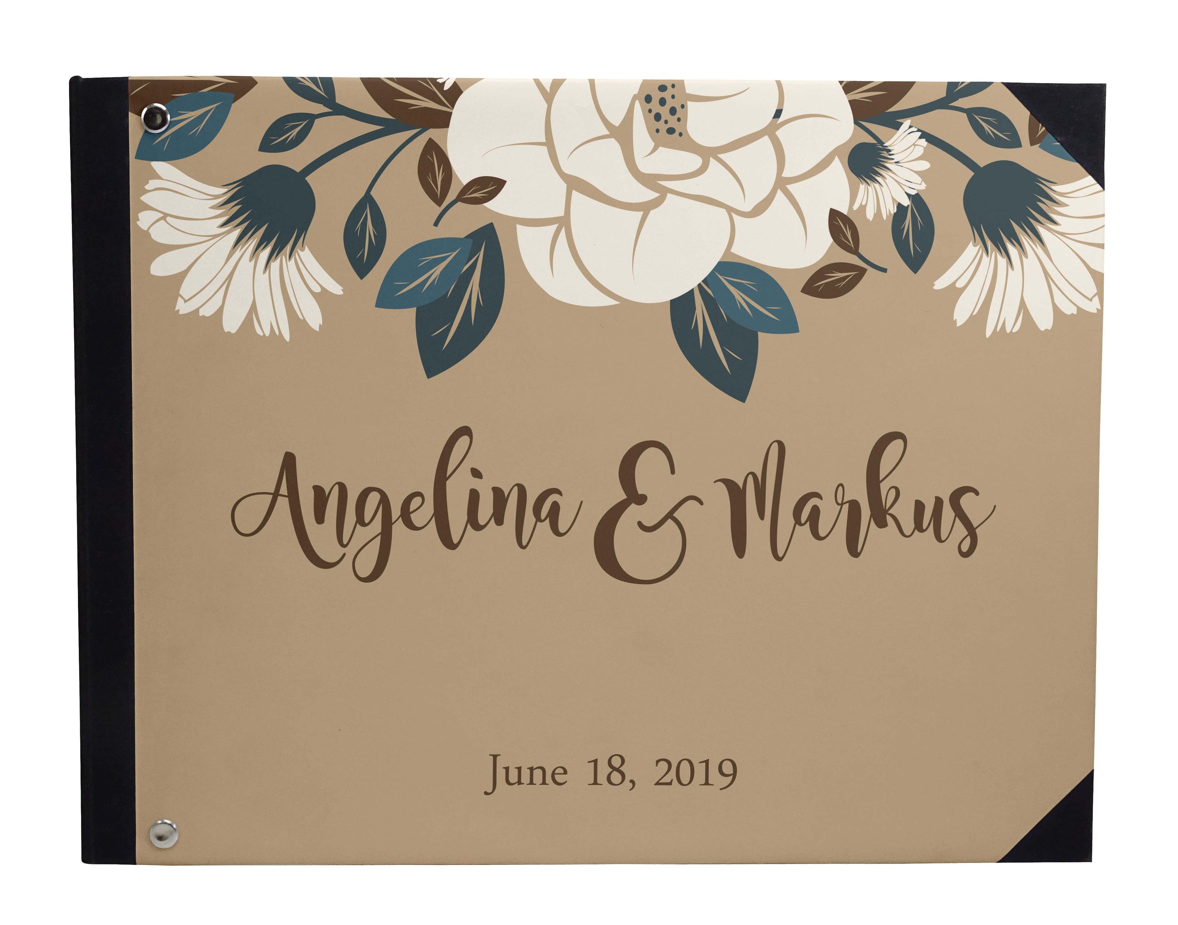 Darling Souvenir White Hanging Heart Wedding Guest Book Hardbound Guest Sign-In Book Guest Registry Guestbook-9 x 12 Inches