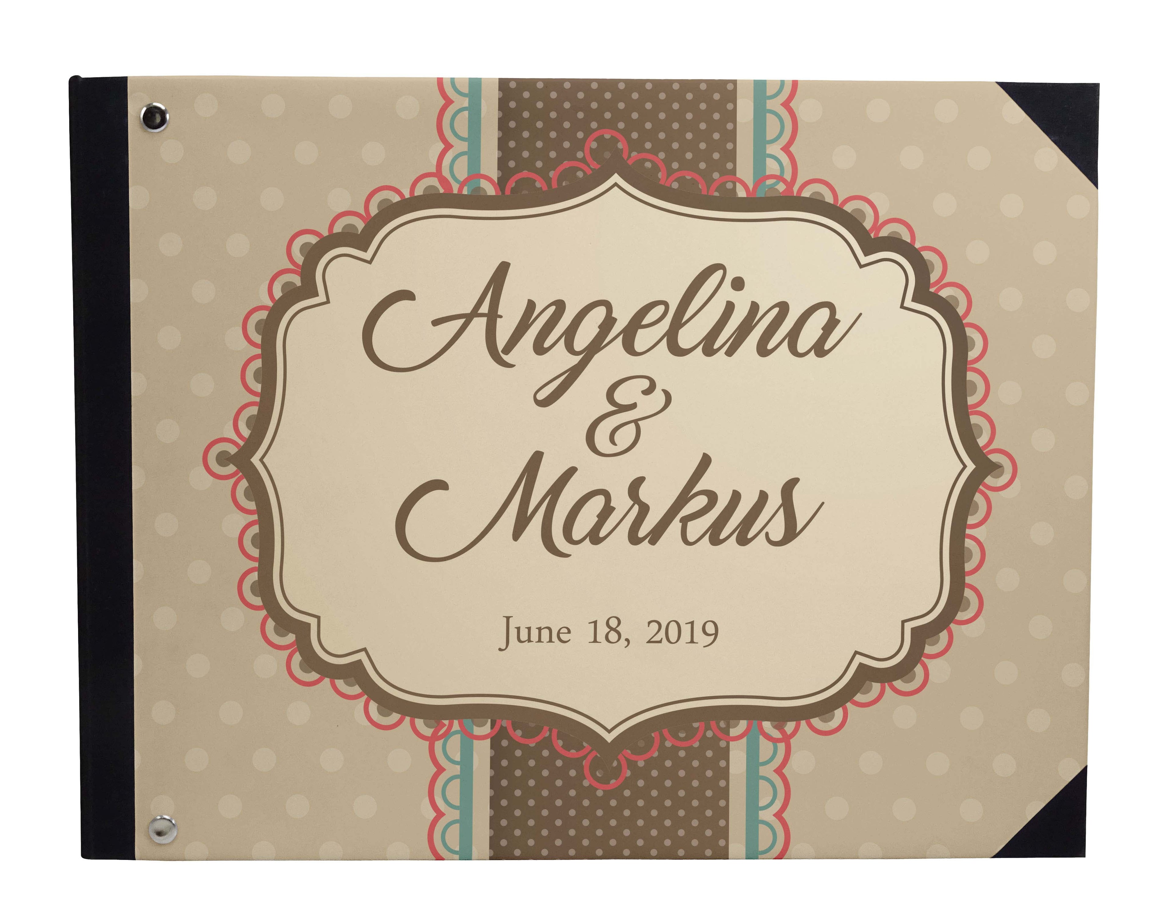 Darling Souvenir White Hanging Heart Wedding Guest Book Hardbound Guest Sign-In Book Guest Registry Guestbook-9 x 12 Inches