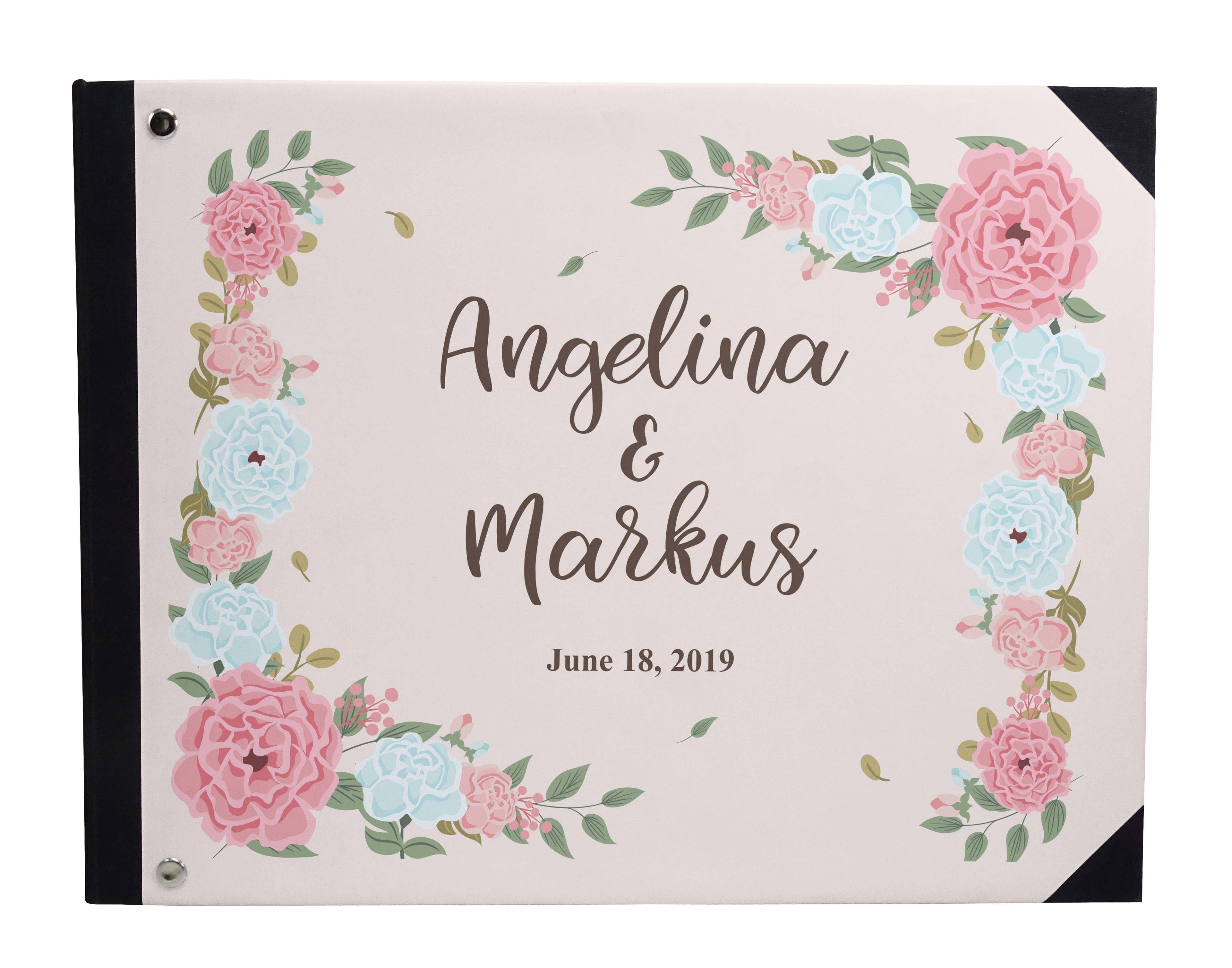 Darling Souvenir White Hanging Heart Wedding Guest Book Hardbound Guest Sign-In Book Guest Registry Guestbook-9 x 12 Inches