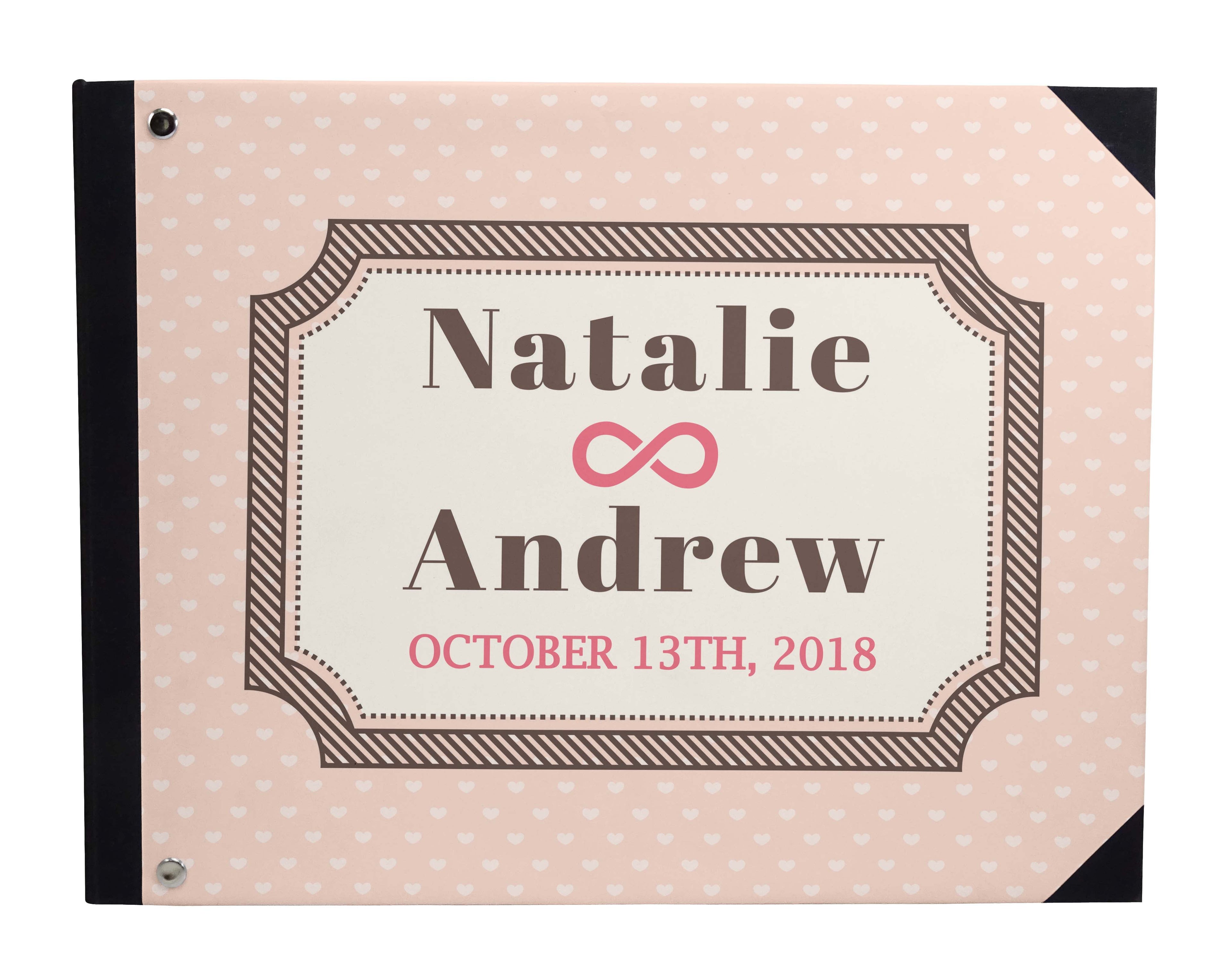 Darling Souvenir White Hanging Heart Wedding Guest Book Hardbound Guest Sign-In Book Guest Registry Guestbook-9 x 12 Inches