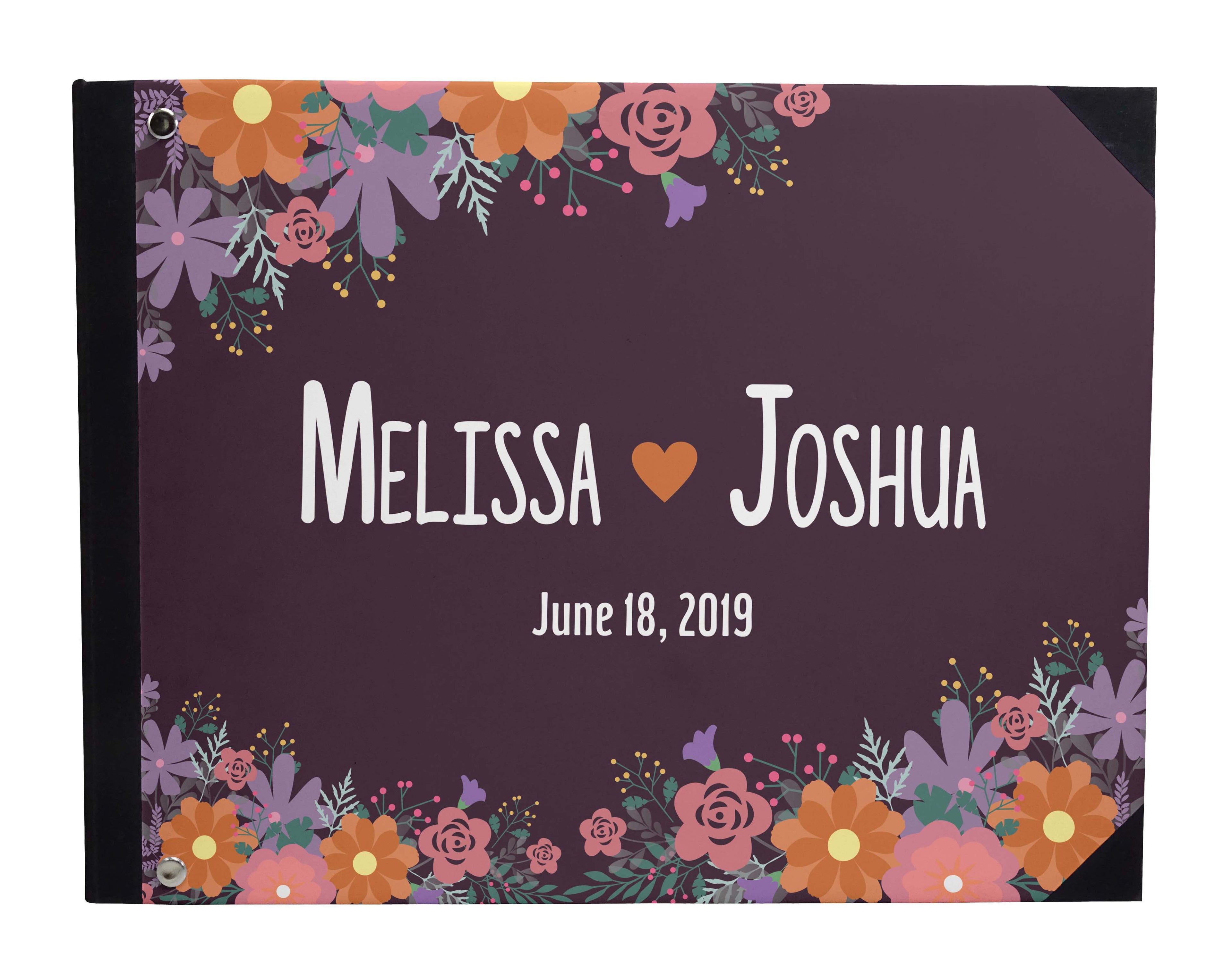 Darling Souvenir White Hanging Heart Wedding Guest Book Hardbound Guest Sign-In Book Guest Registry Guestbook-9 x 12 Inches