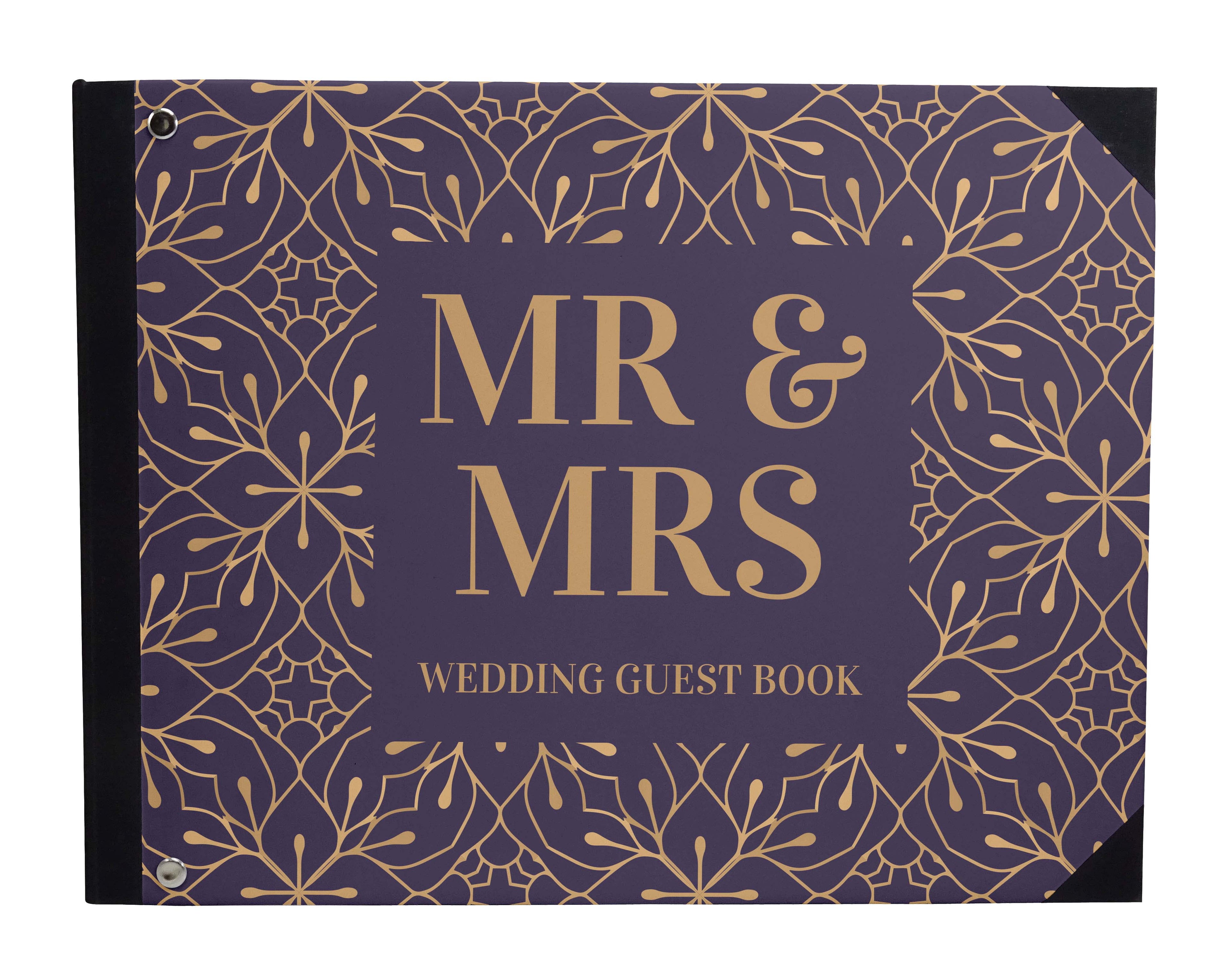 Darling Souvenir White Floral Wedding Guest Book Hardbound Guest Sign-In Book Guest Registry Guestbook-9 x 12 Inches