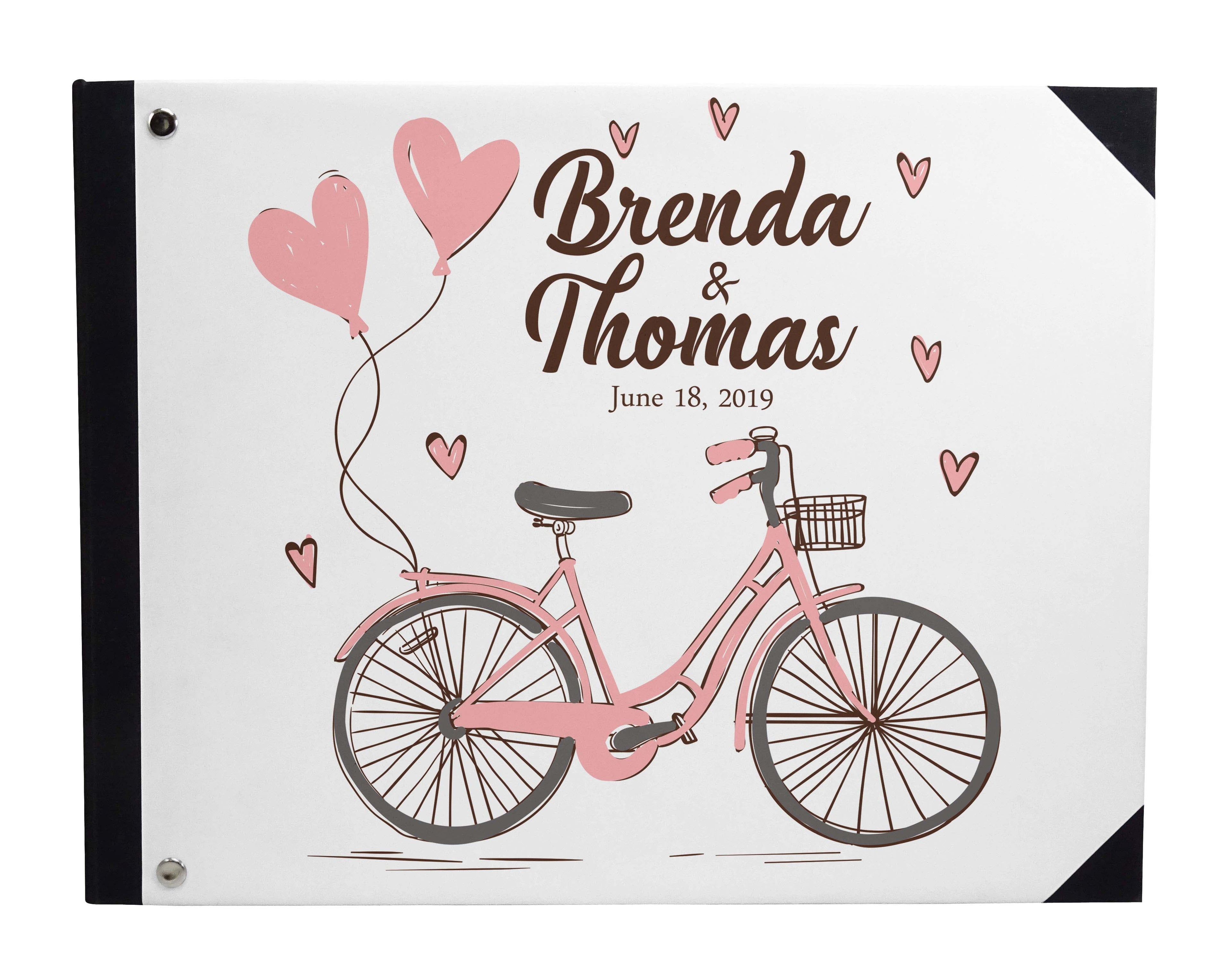 Darling Souvenir White Hanging Heart Wedding Guest Book Hardbound Guest Sign-In Book Guest Registry Guestbook-9 x 12 Inches