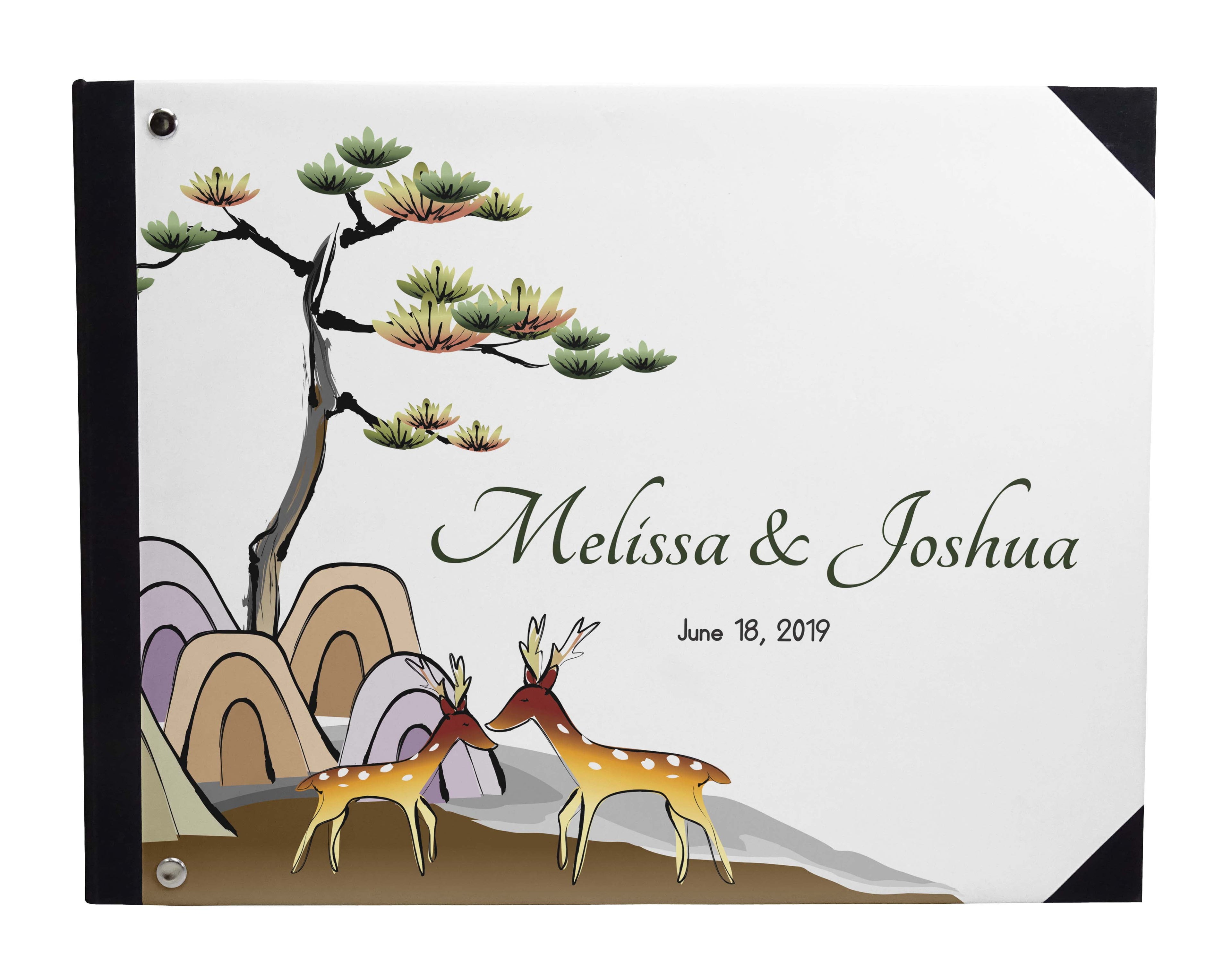 Darling Souvenir White Hanging Heart Wedding Guest Book Hardbound Guest Sign-In Book Guest Registry Guestbook-9 x 12 Inches