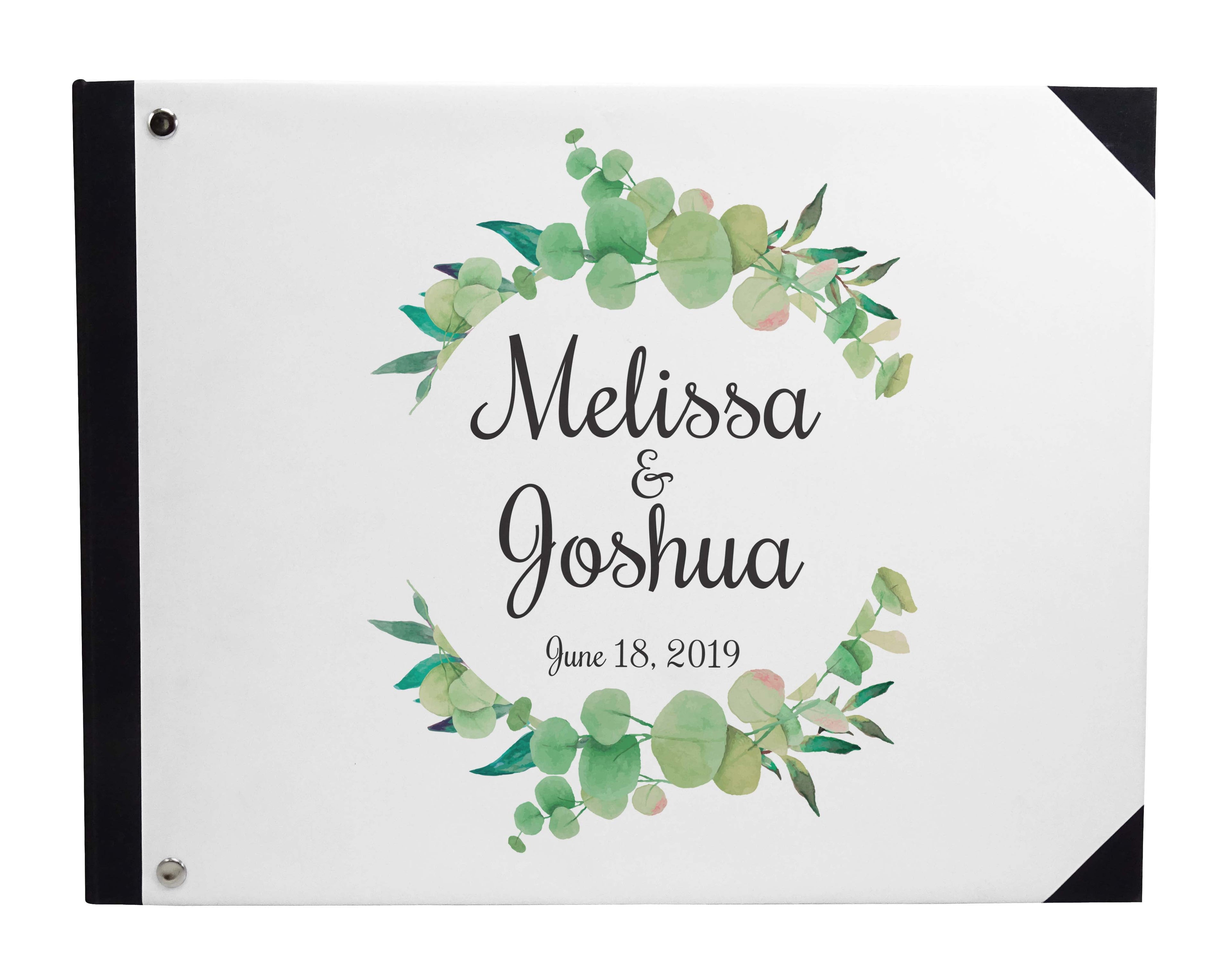Darling Souvenir White Hanging Heart Wedding Guest Book Hardbound Guest Sign-In Book Guest Registry Guestbook-9 x 12 Inches