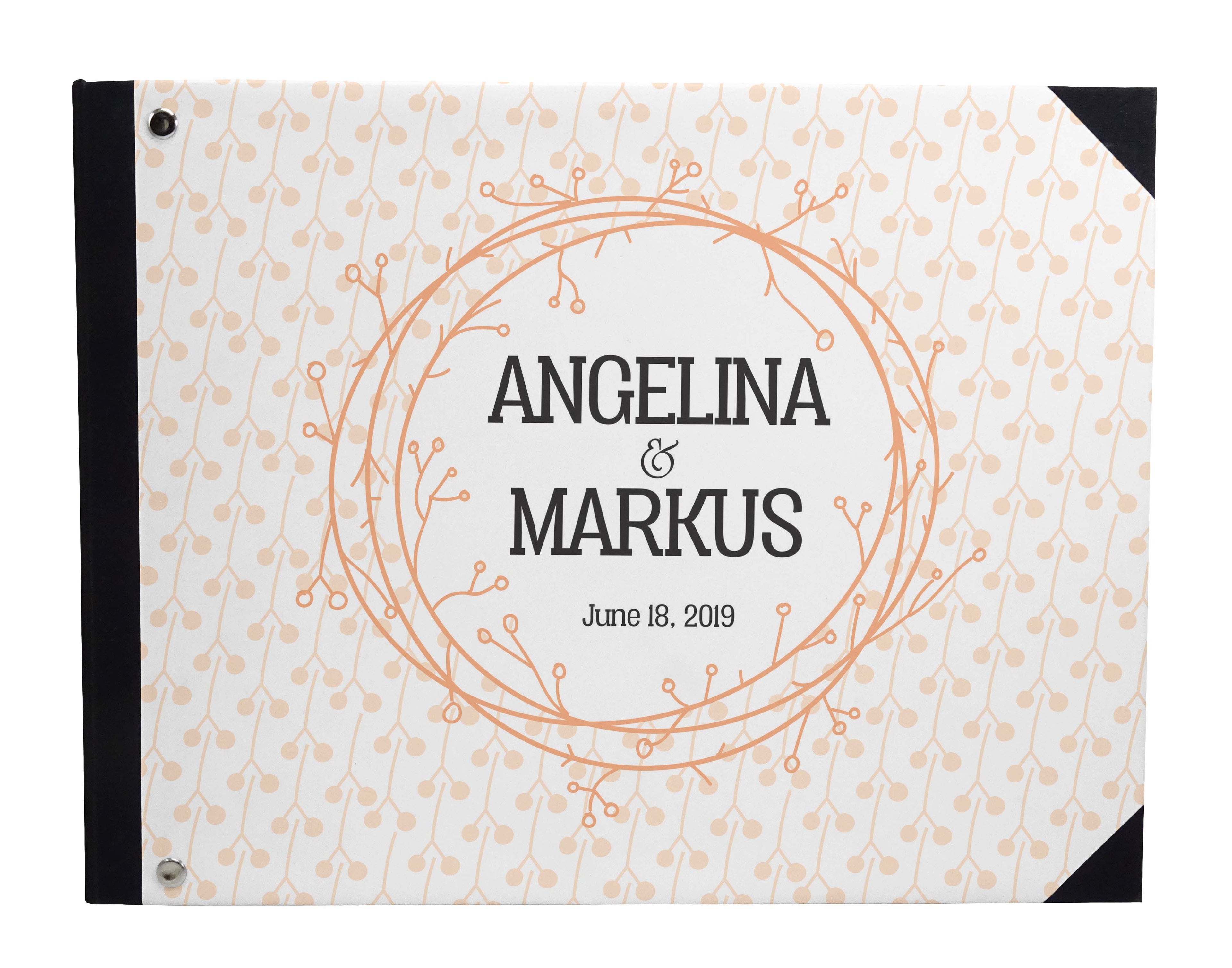 Darling Souvenir White Hanging Heart Wedding Guest Book Hardbound Guest Sign-In Book Guest Registry Guestbook-9 x 12 Inches