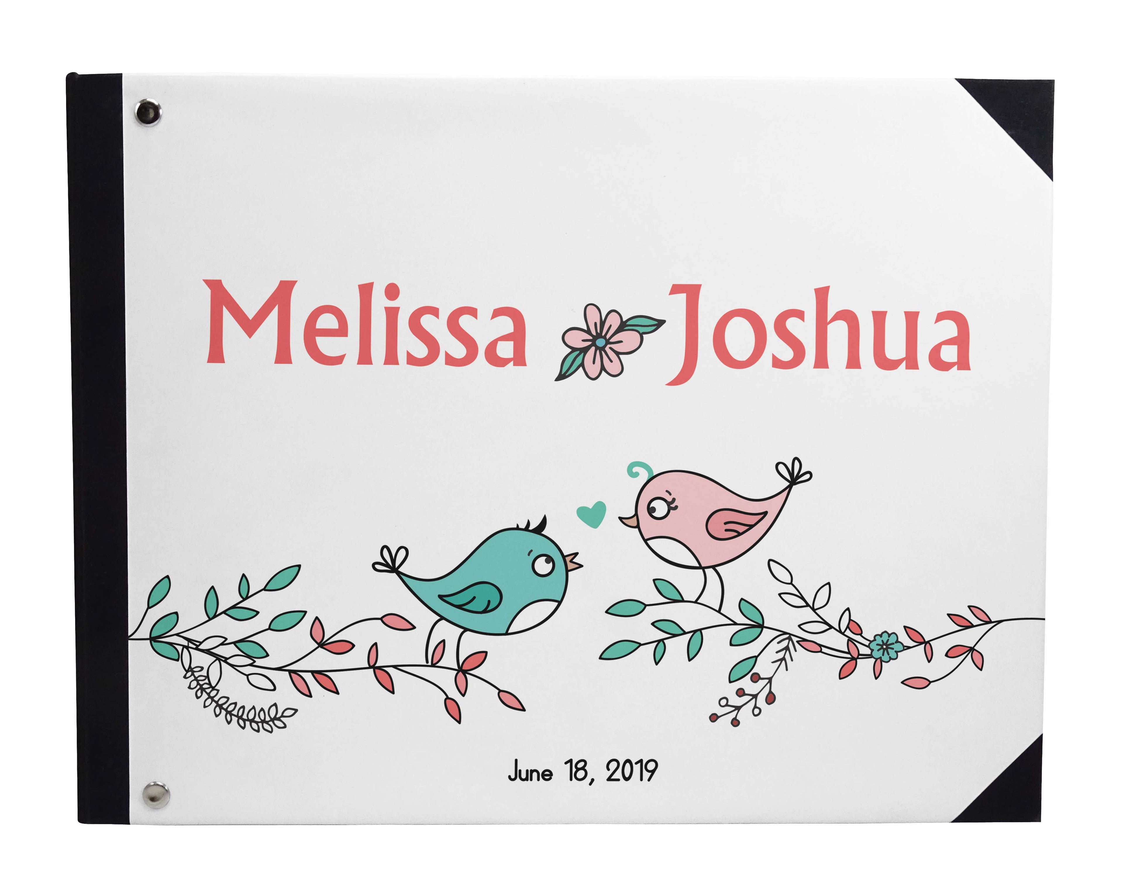Darling Souvenir White Hanging Heart Wedding Guest Book Hardbound Guest Sign-In Book Guest Registry Guestbook-9 x 12 Inches