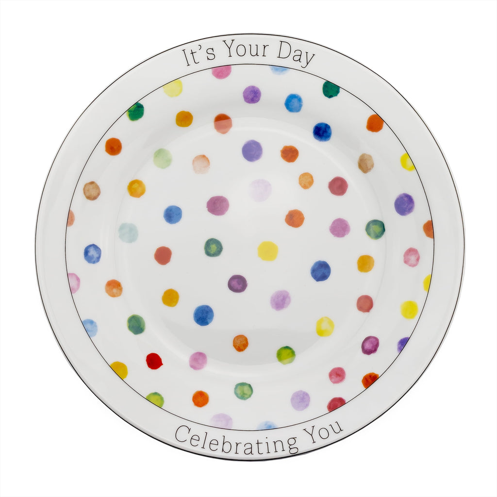 Darware Decorative Birthday Plate, Special Occasion It’s Your Day Ceramic Gift Plate for Birthdays, Anniversaries, Weddings, and More