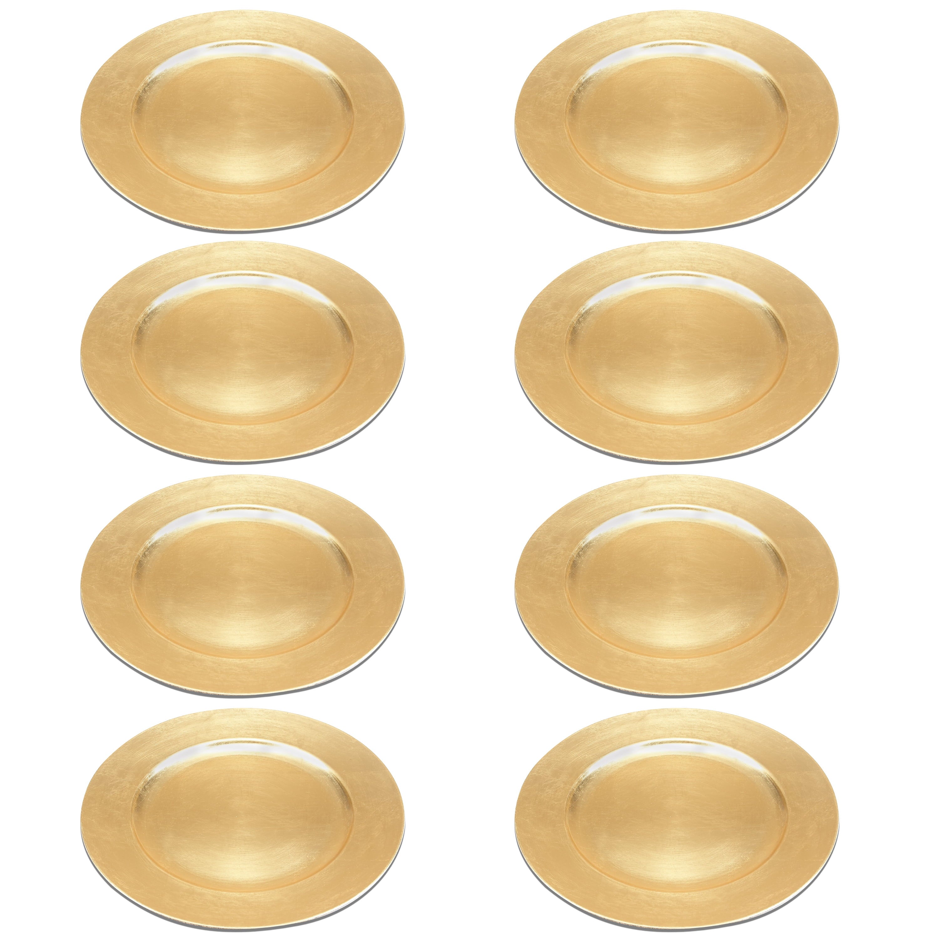 DecMode 13" Round Silver Melamine Charger, Set of 8