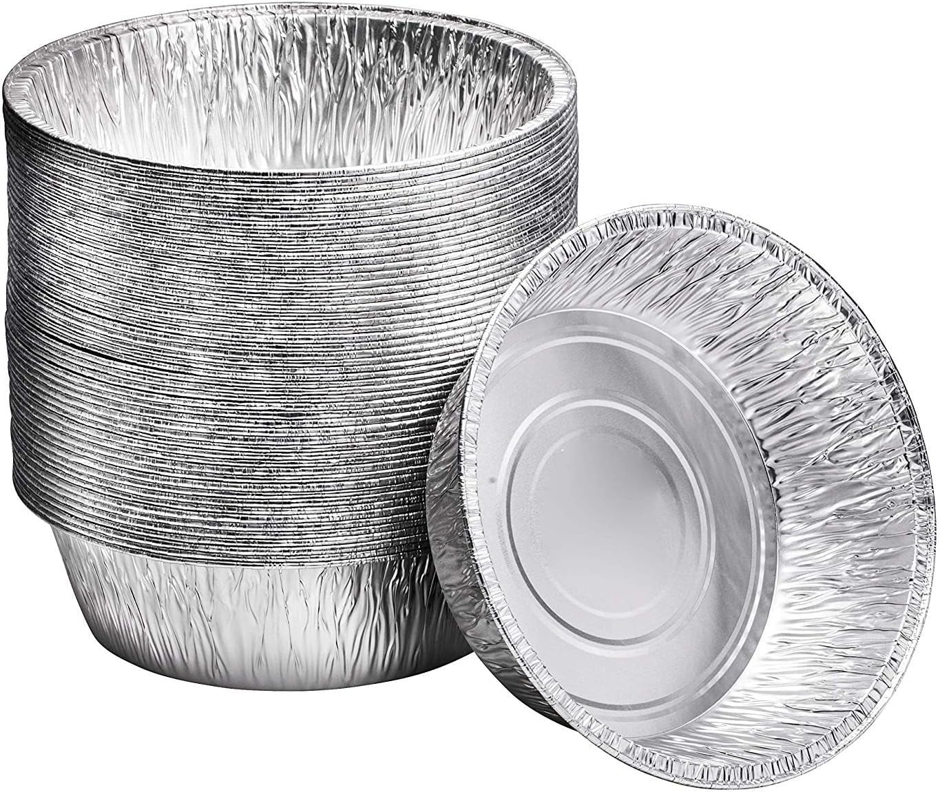 Displastible 10” Round Dutch Oven Liners Aluminum Pans for Cakes & Lasagna, 20-Pack