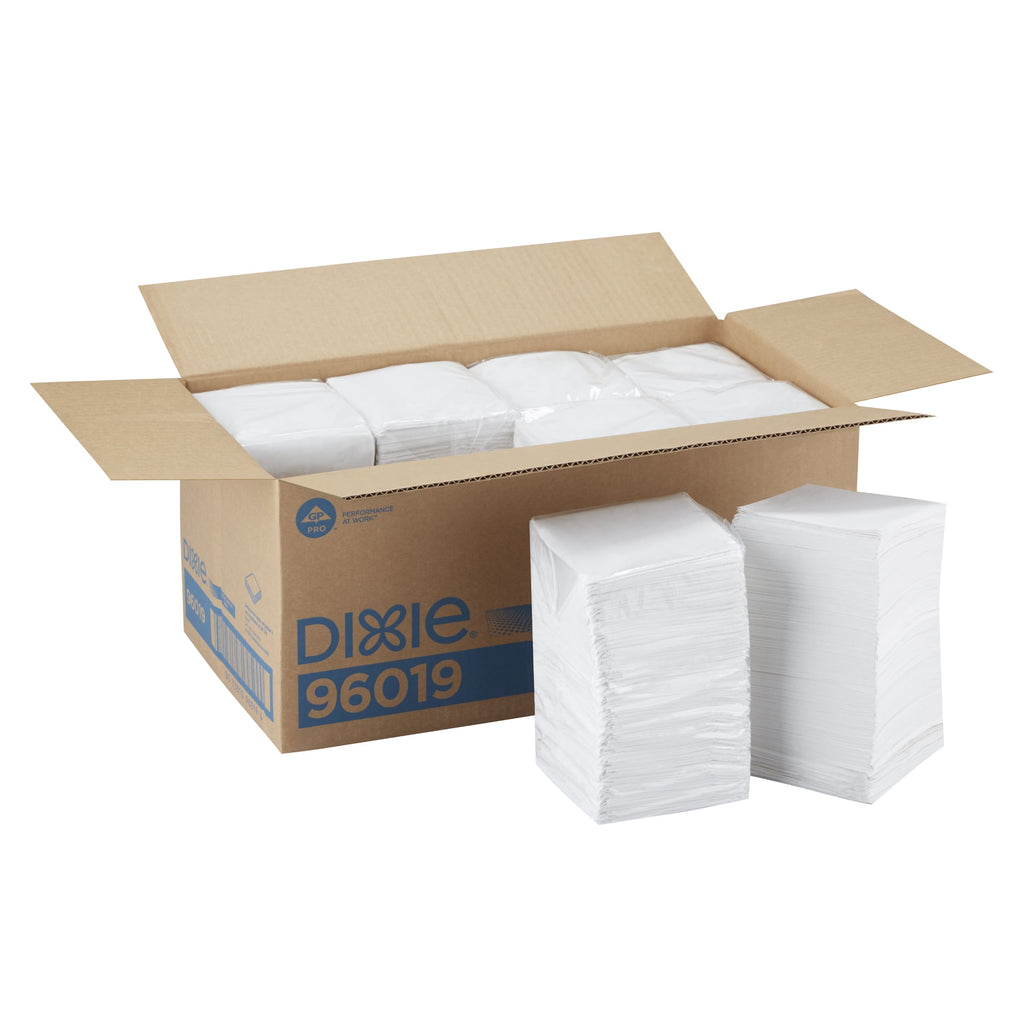 Dixie 1/4-Fold 1-Ply Beverage Napkin, 96019, White, 4,000 Napkins per Case