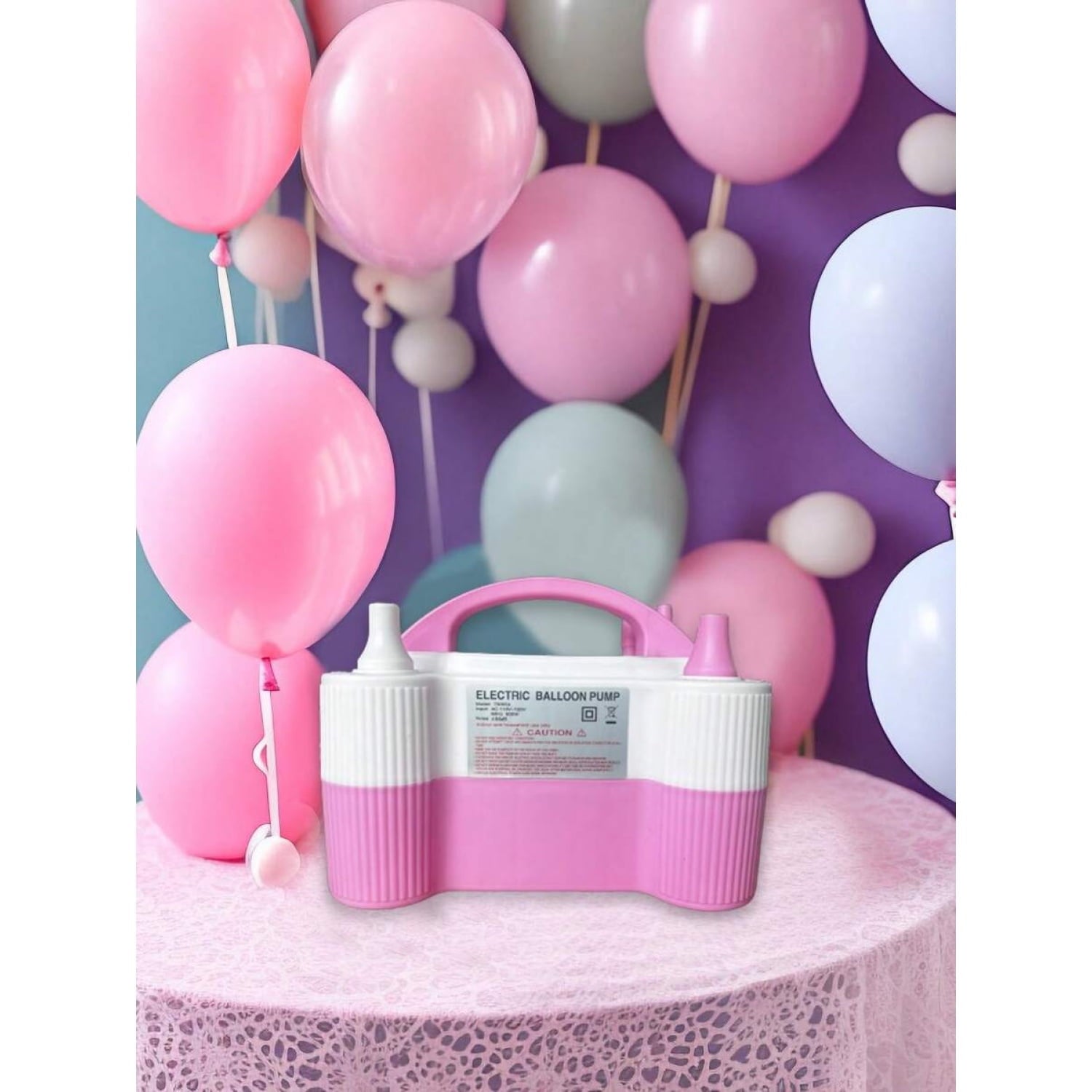 Electric Air Balloon Pump, Portable Dual Nozzle Electric Balloon Inflator For Birthday Wedding Party Decoration