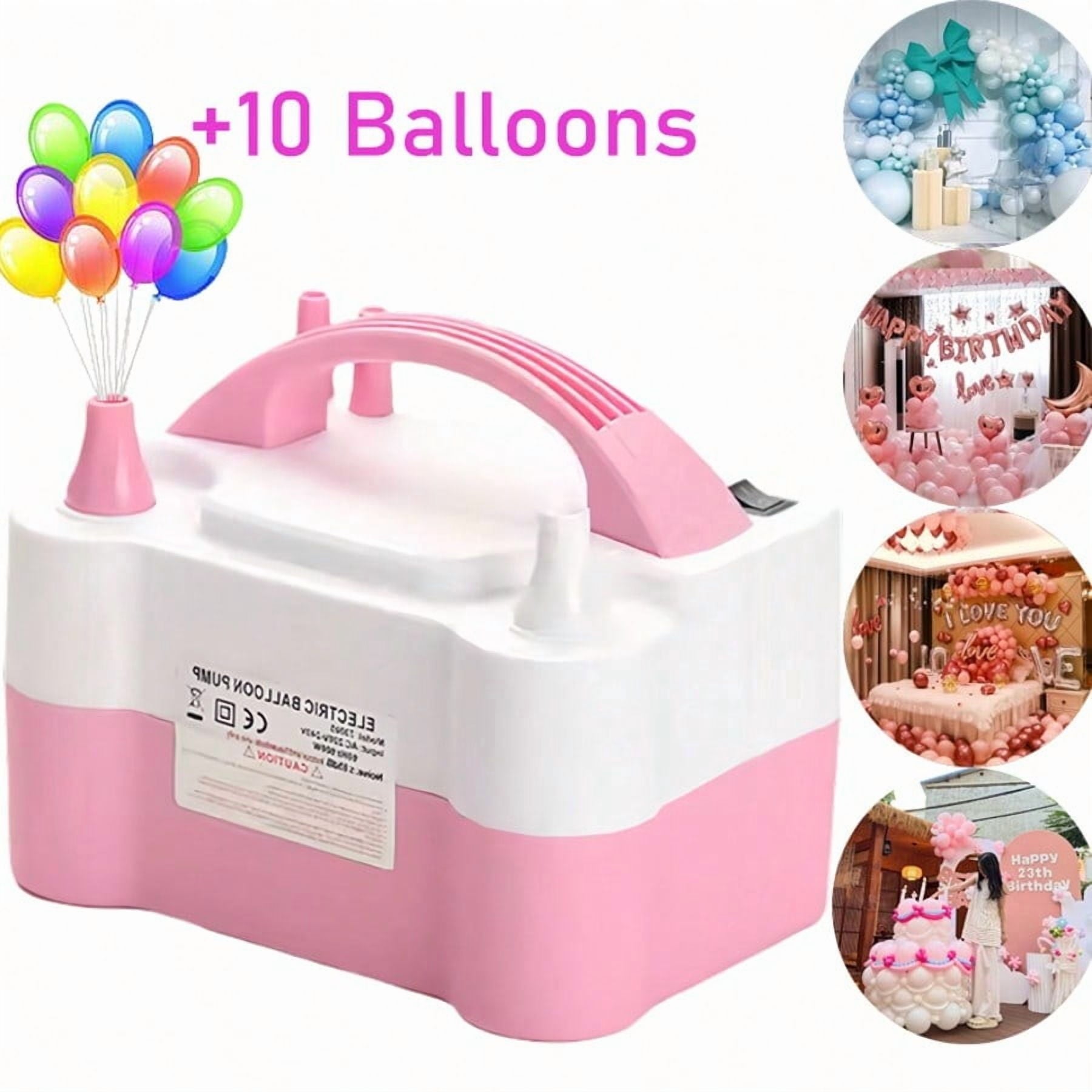 Electric Balloon Pump Air Inflator Portable Automatic Double Nozzle Balloon Blower Suitable For Birthday, Wedding Balloon Party Decoration
