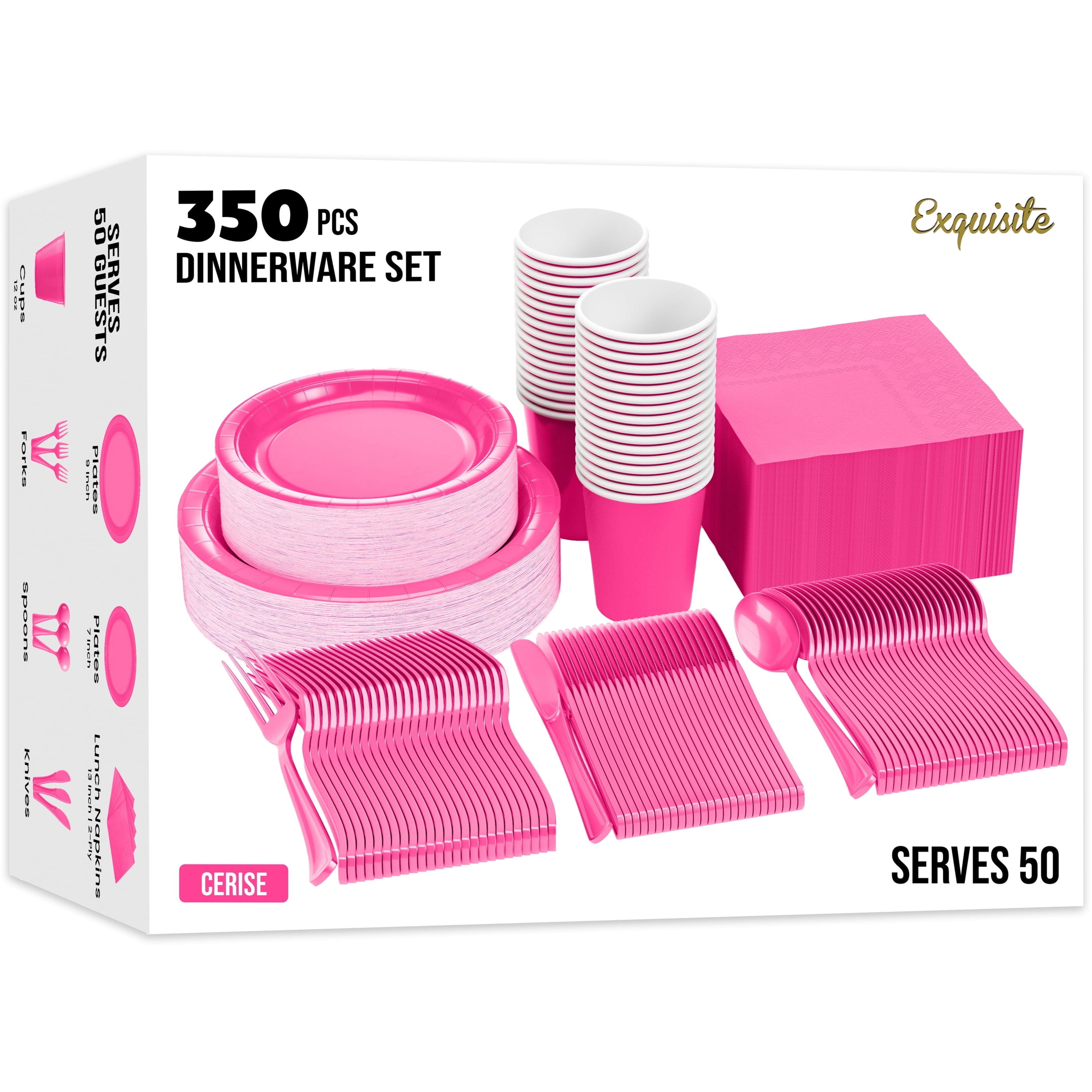 Exquisite 350 Piece Easter Plastic Disposable Party Plates & Dinnerware Combo Set