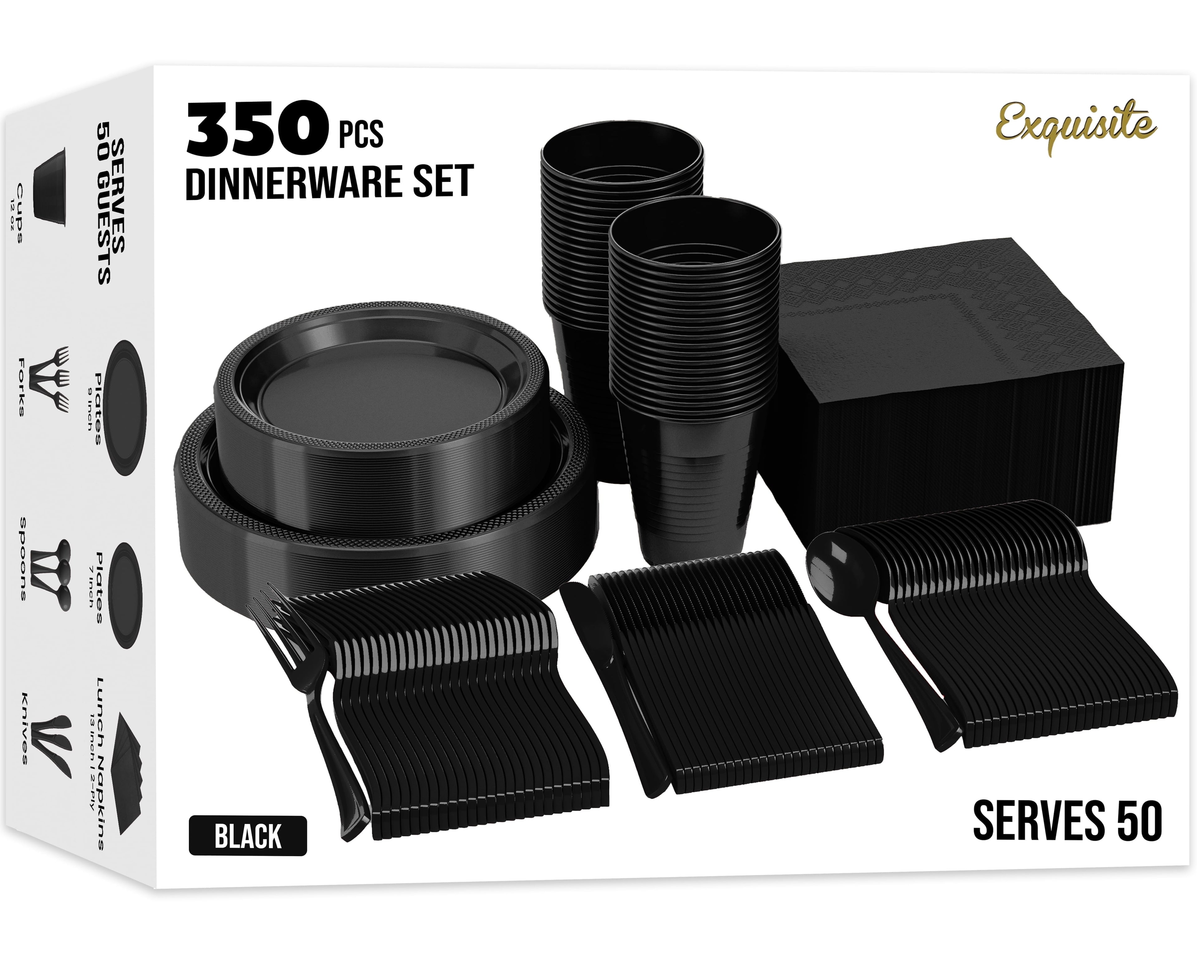 Exquisite 350 Piece Easter Plastic Disposable Party Plates & Dinnerware Combo Set