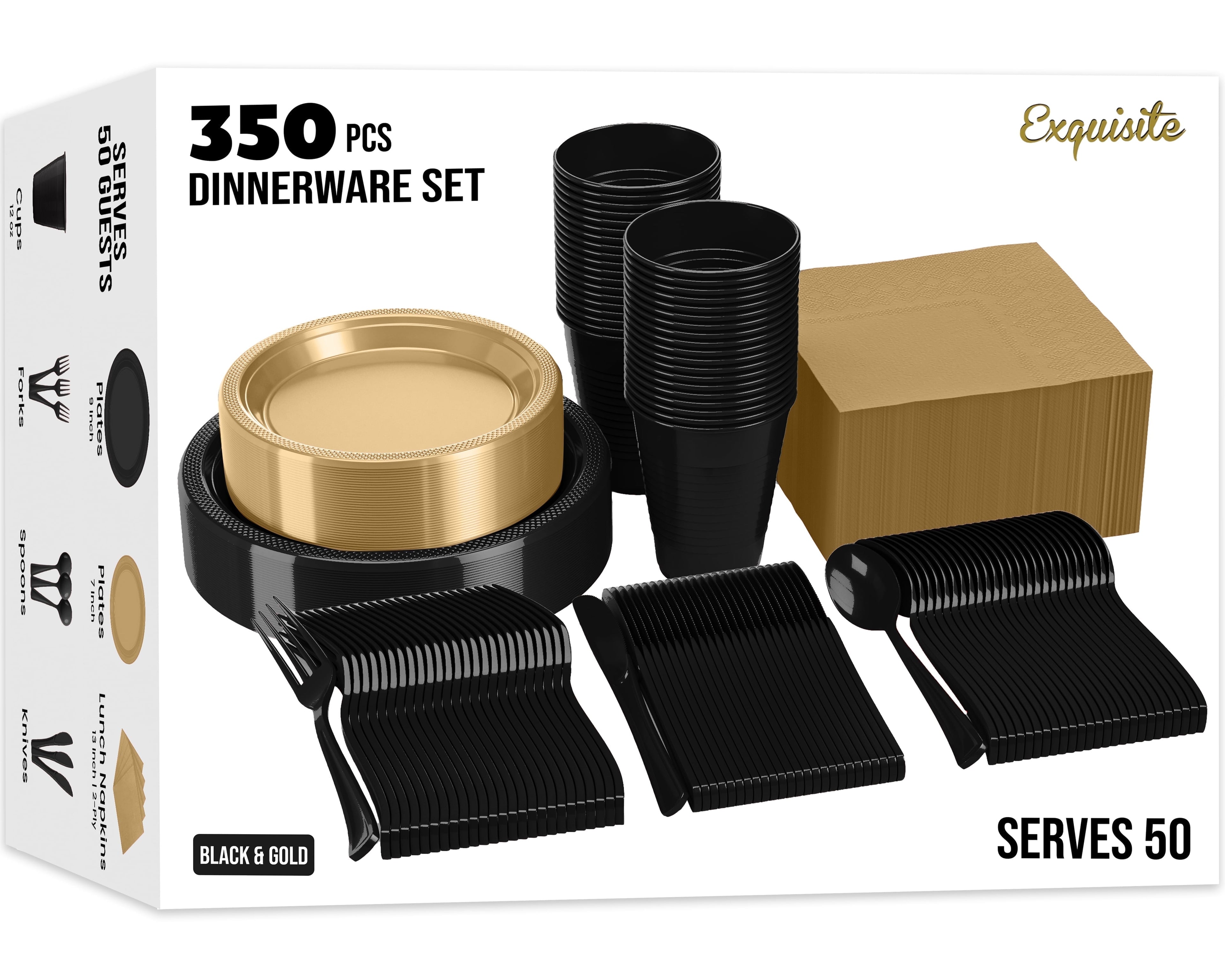 Exquisite 350 Piece Easter Plastic Disposable Party Plates & Dinnerware Combo Set