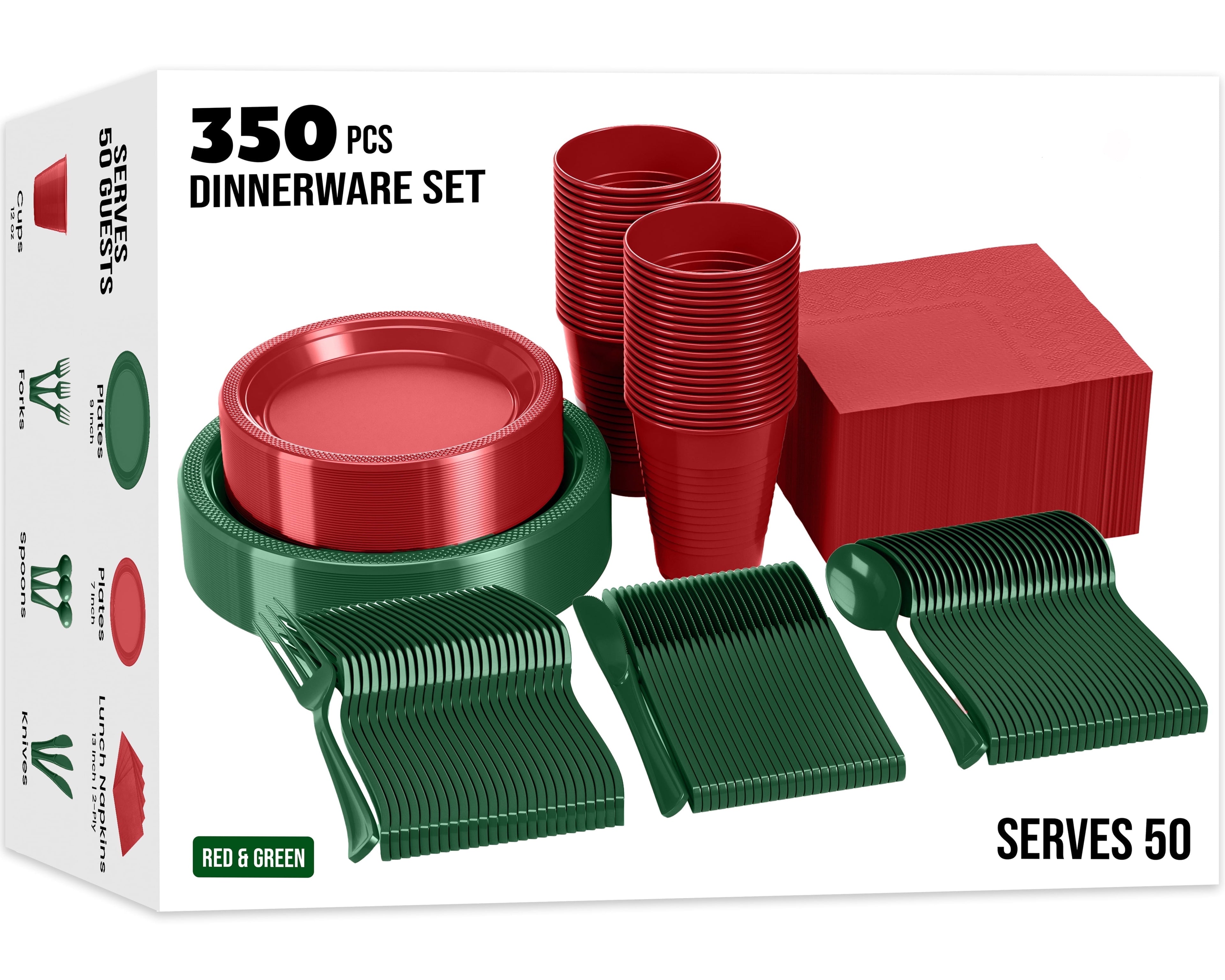 Exquisite 350 Piece Easter Plastic Disposable Party Plates & Dinnerware Combo Set